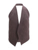 Gilet Marrone con Scollo all'Americana