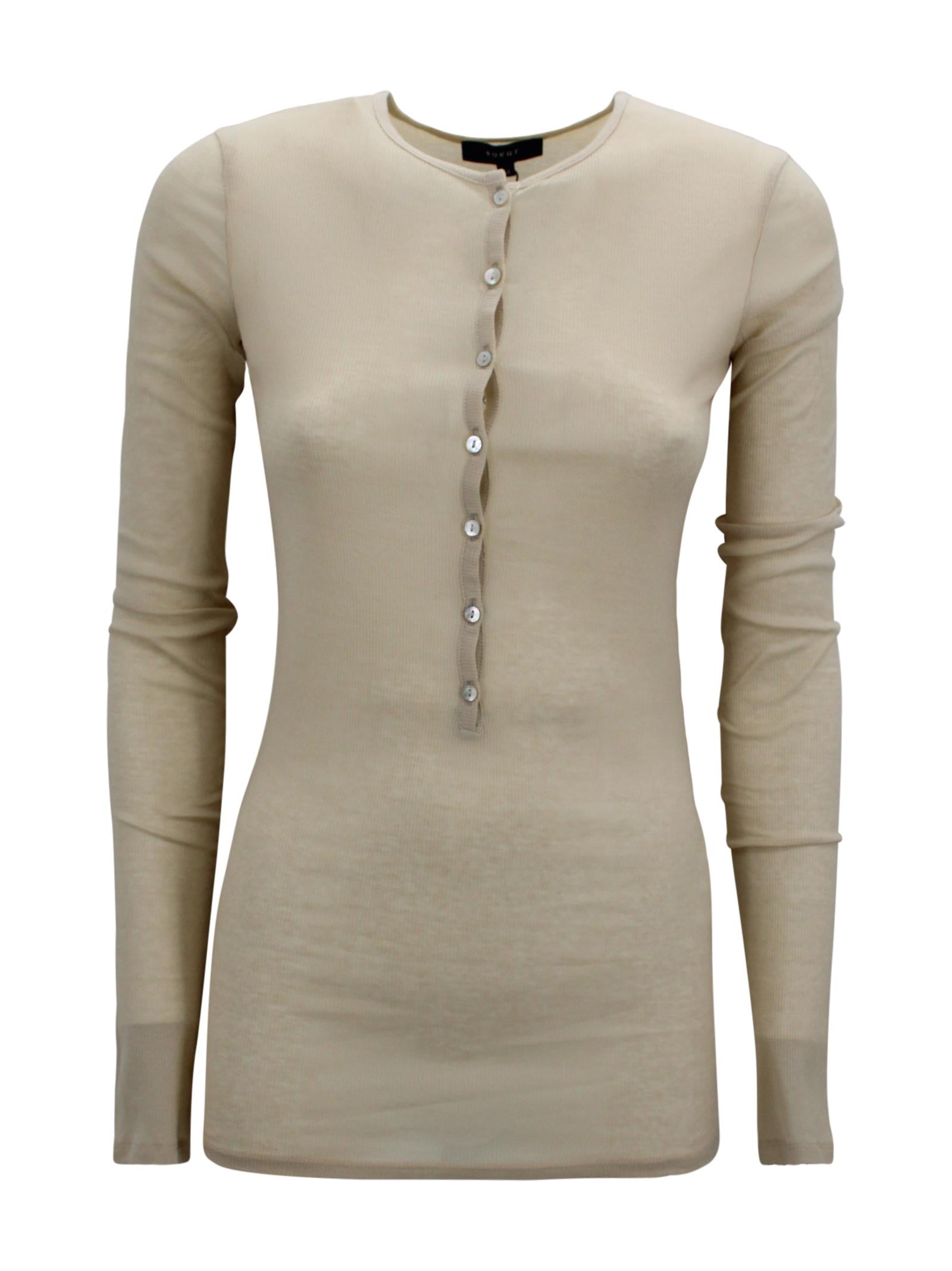 T-shirt a maniche lunghe Isabella di Soeur SOEUR TSH0609ISABELLA ECR0126S 