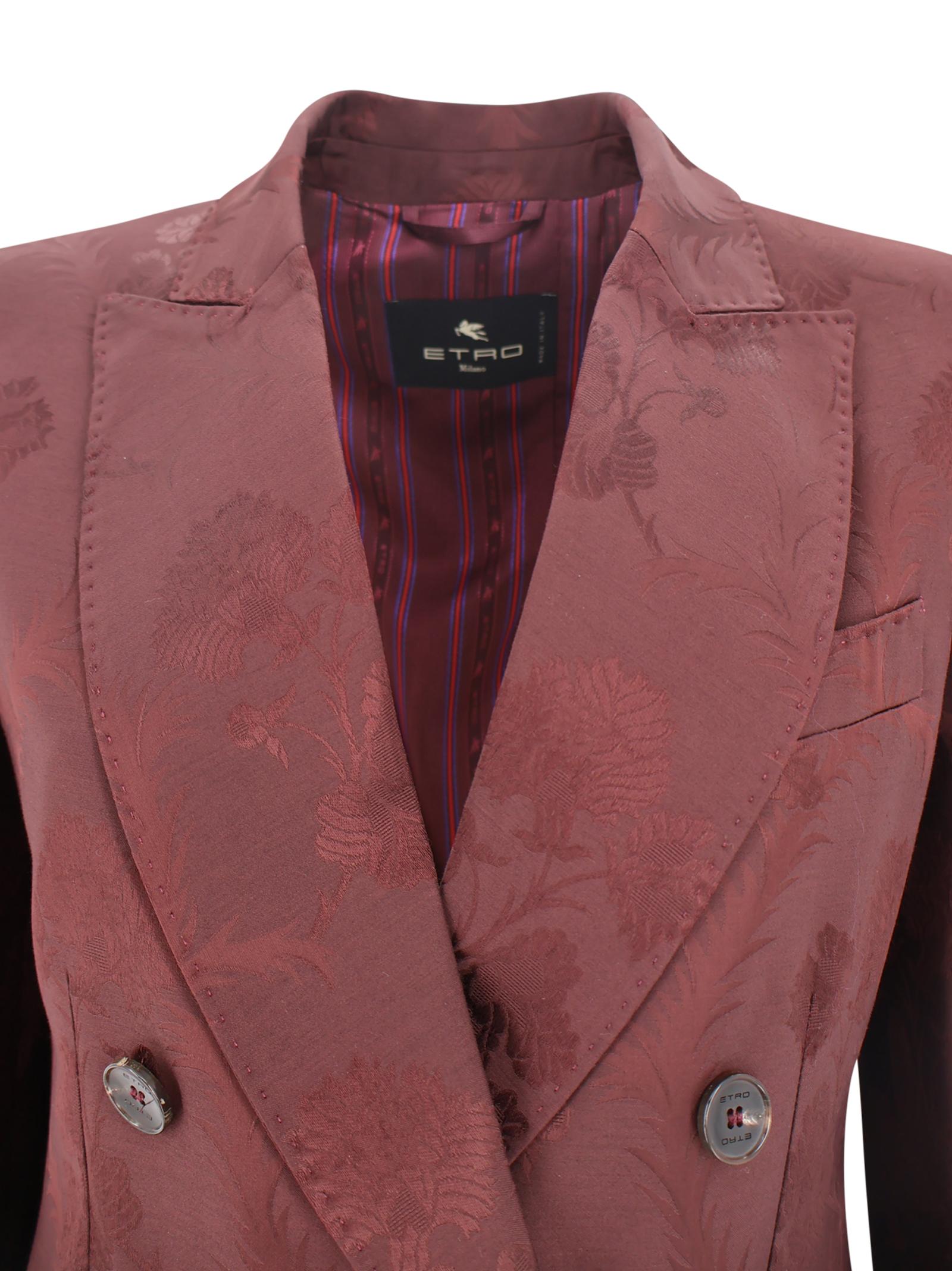 Giacca doppiopetto motivo jacquard floreale Etro Milano WRCA0010 99TJB41M5039 
