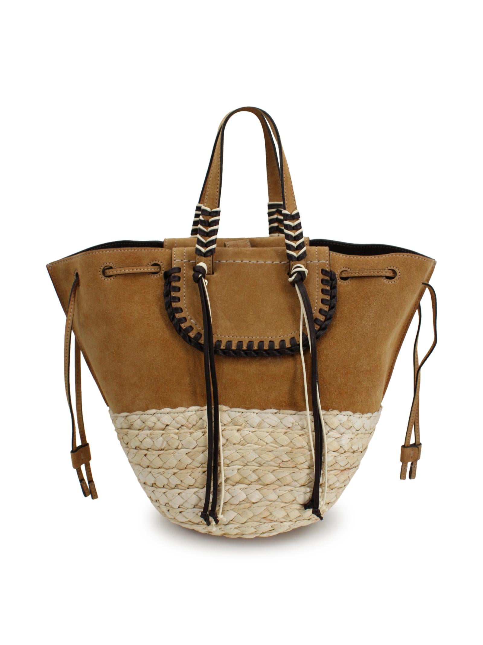 Borsa tote Bolero in rafia e pelle Cuba Lab BOLERO CACAONATURAL 