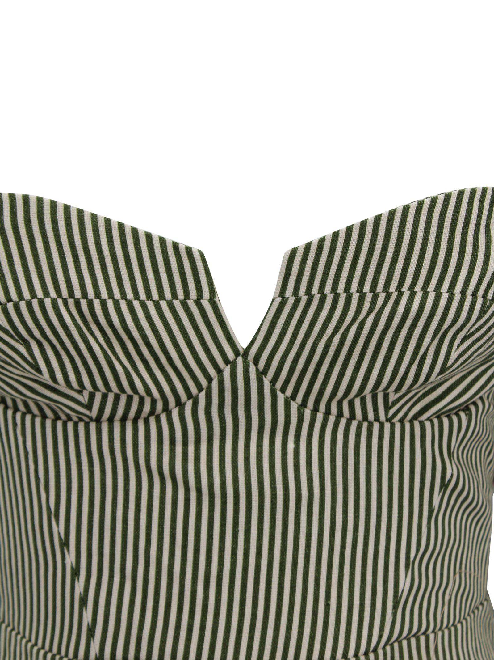 Abito midi a righe con dettaglio foglia Farm Rio 344014 L0013 