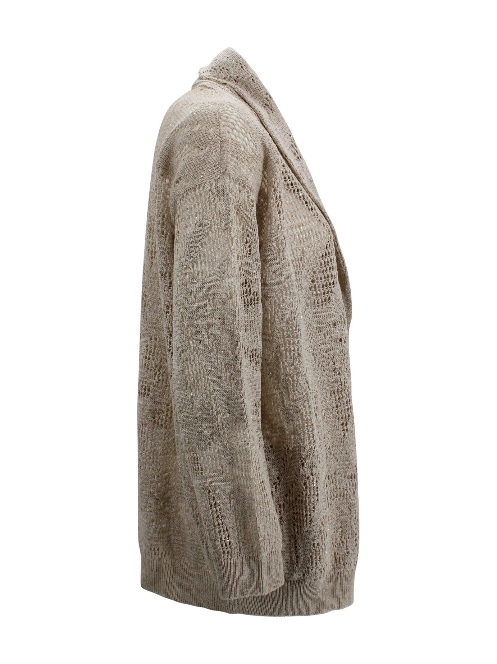 Cardigan con lavorazione a punto aperto Brunello Cucinelli MDT771006 C8925 