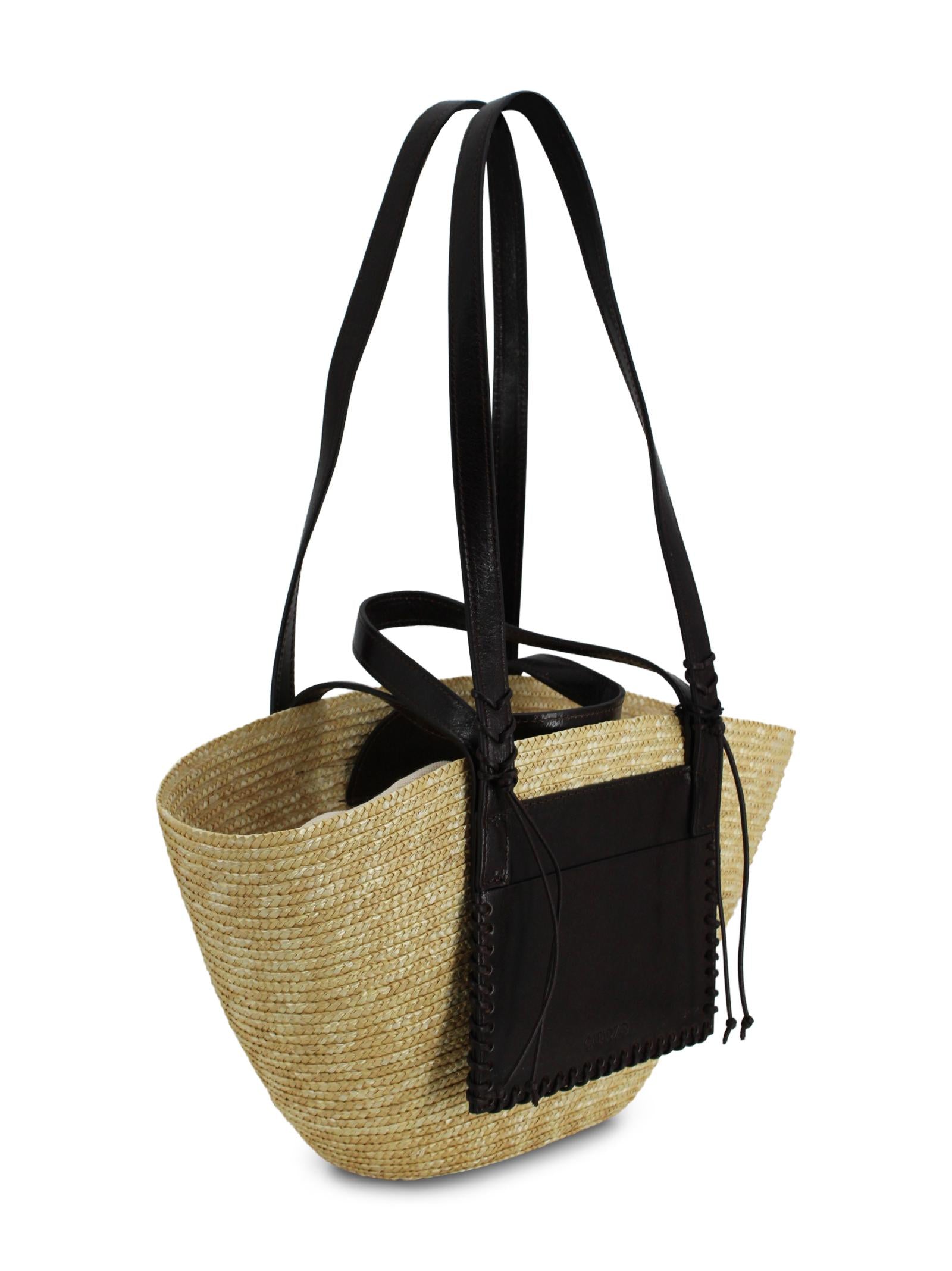 Borsa Media in Paglia Intrecciata con Dettagli in Pelle CATARZI P26CAT52 NATMOR 