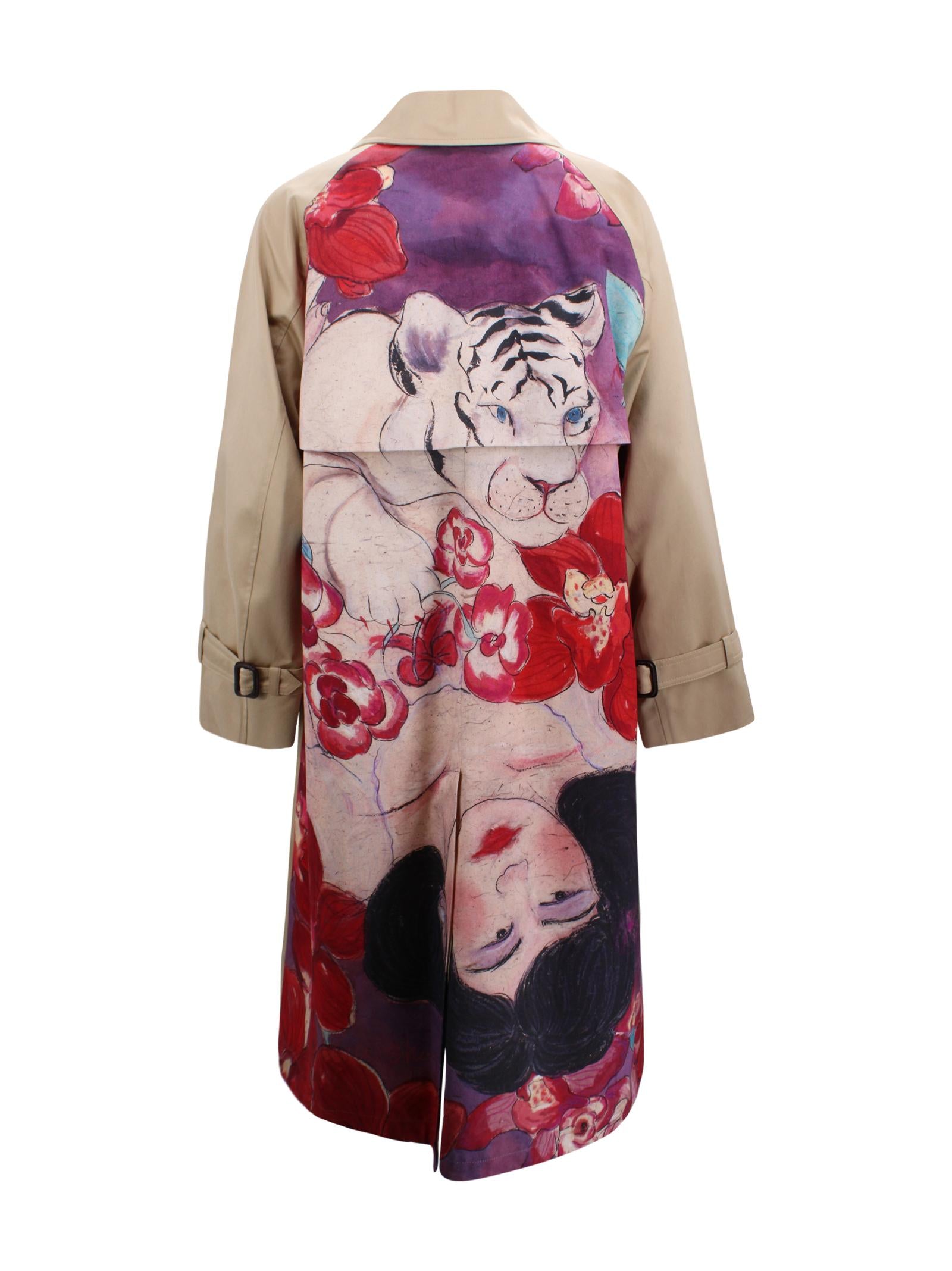 Cappotto doppiopetto in cotone con stampa sul retro Max Mara Weekend 2615021016600 001 
