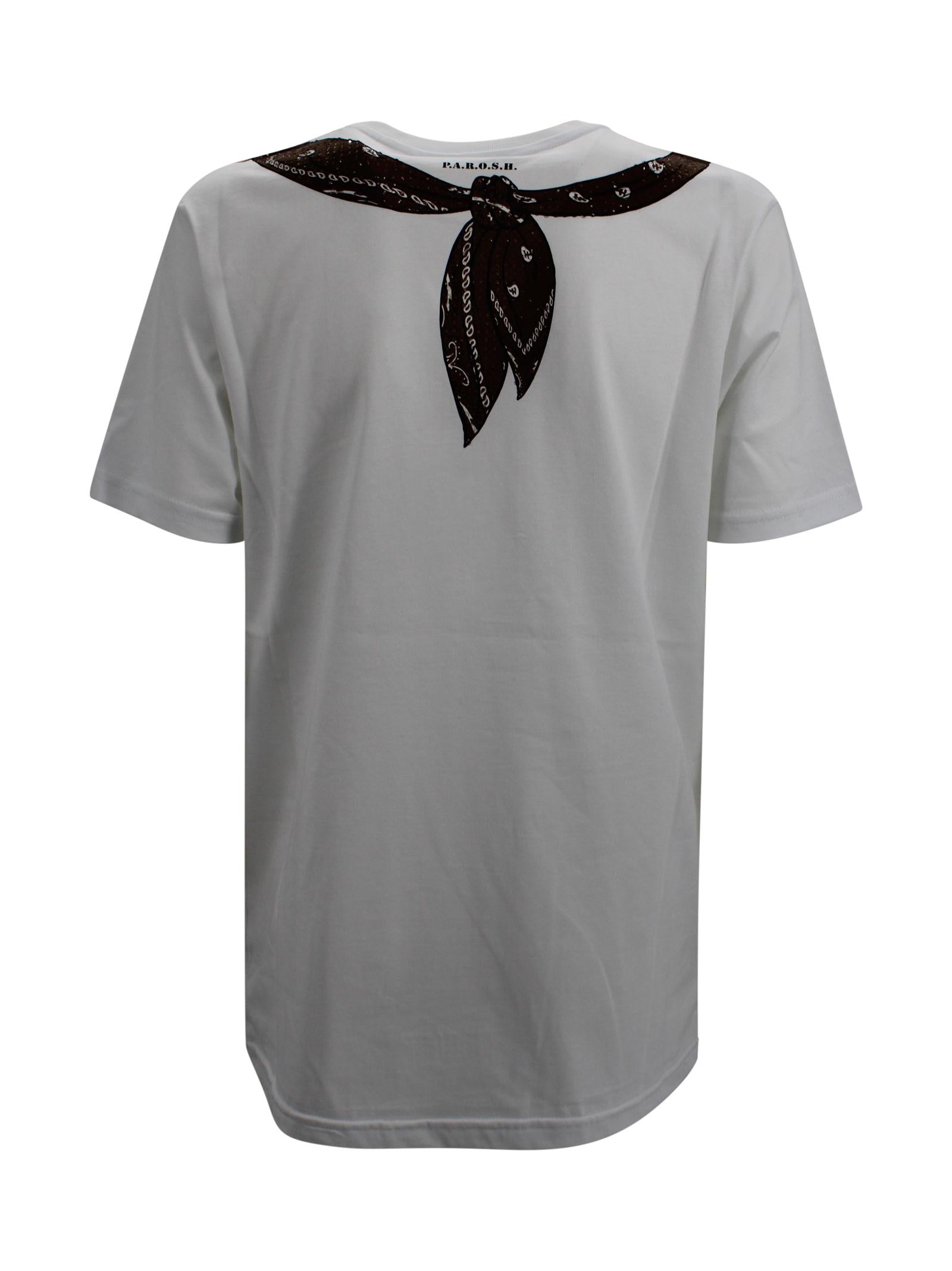 T-shirt bianca con dettaglio bandana P.A.R.O.S.H. D110044 886 