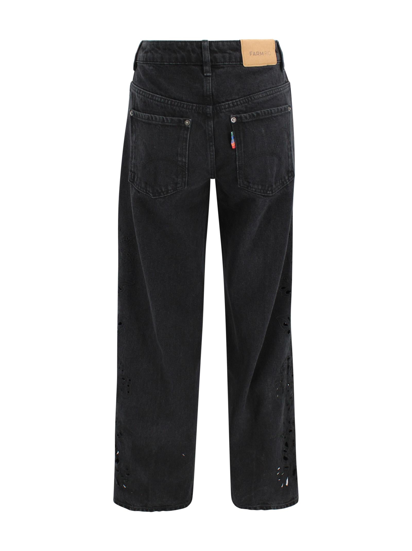 Denim a vita alta con ricamo Farm Rio 344820 L0034 