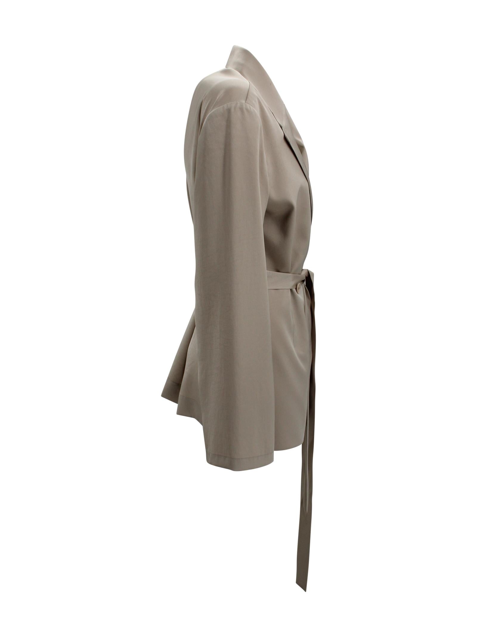 Giacca beige con cintura in vita P.A.R.O.S.H. D420453PAKY 004 