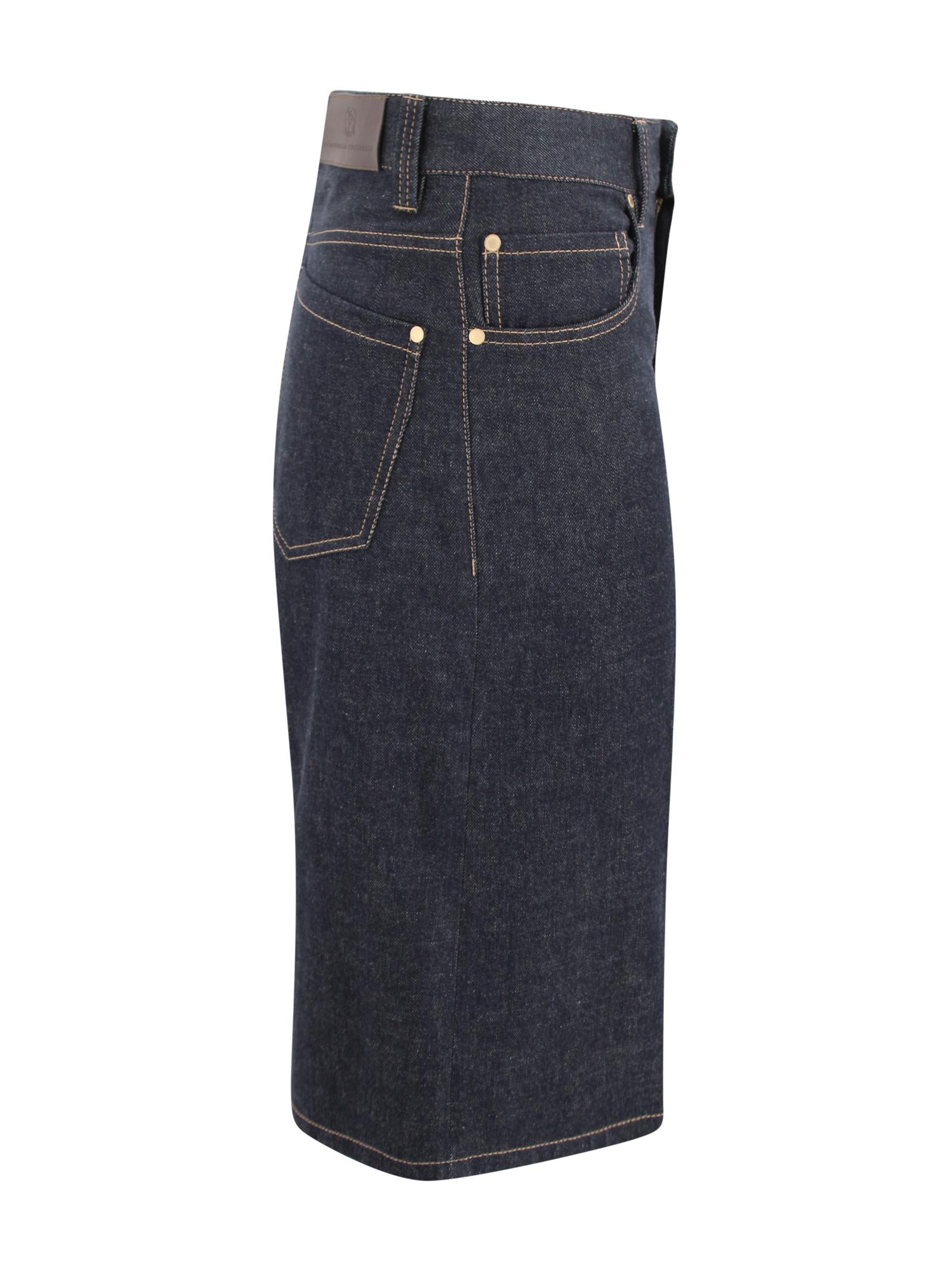 Denim corti con chiusura frontale Brunello Cucinelli ML134P4046 C001 