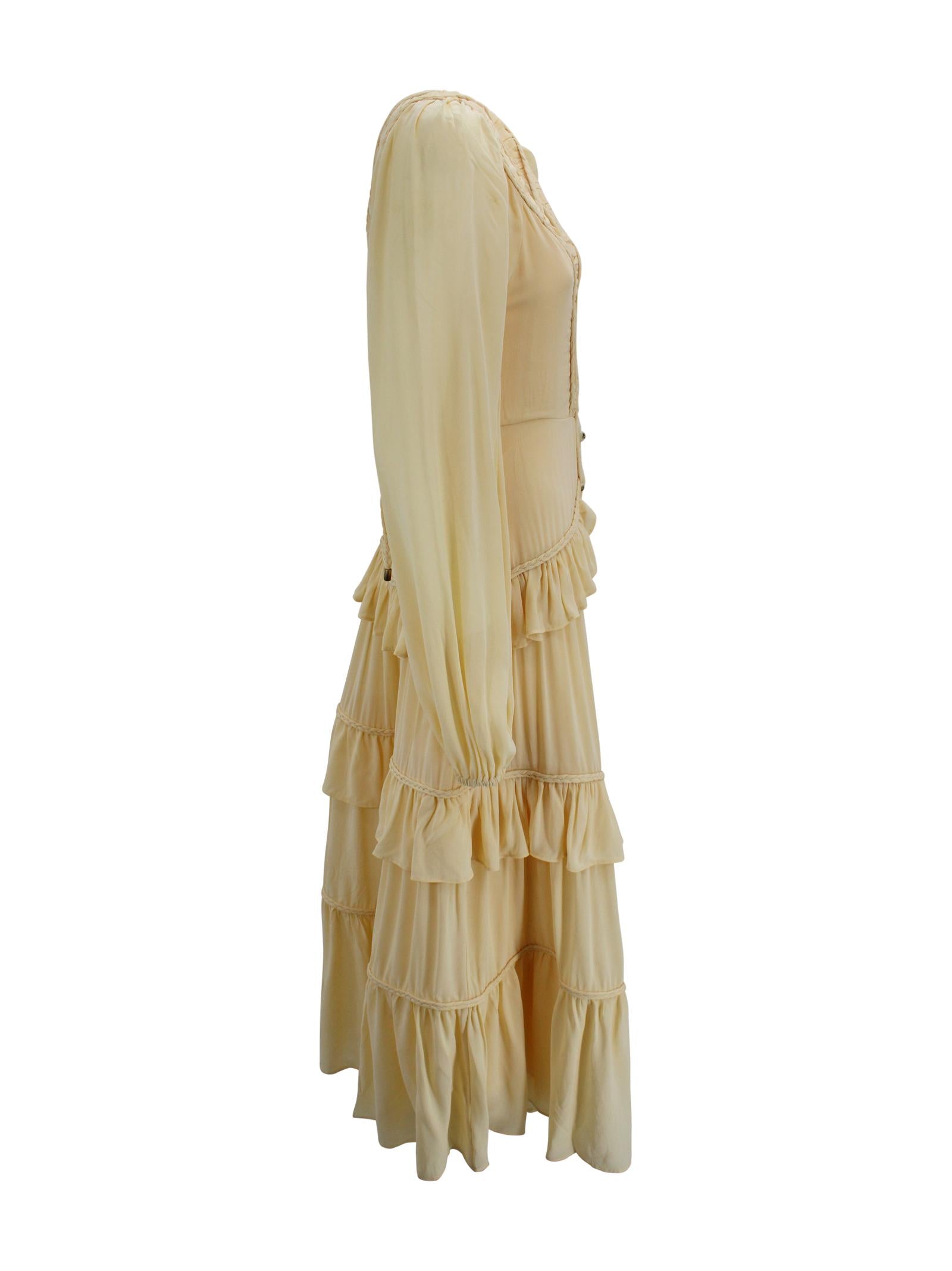 Abito maxi con ruches Butter Yellow Farm Rio 349155 L0032 