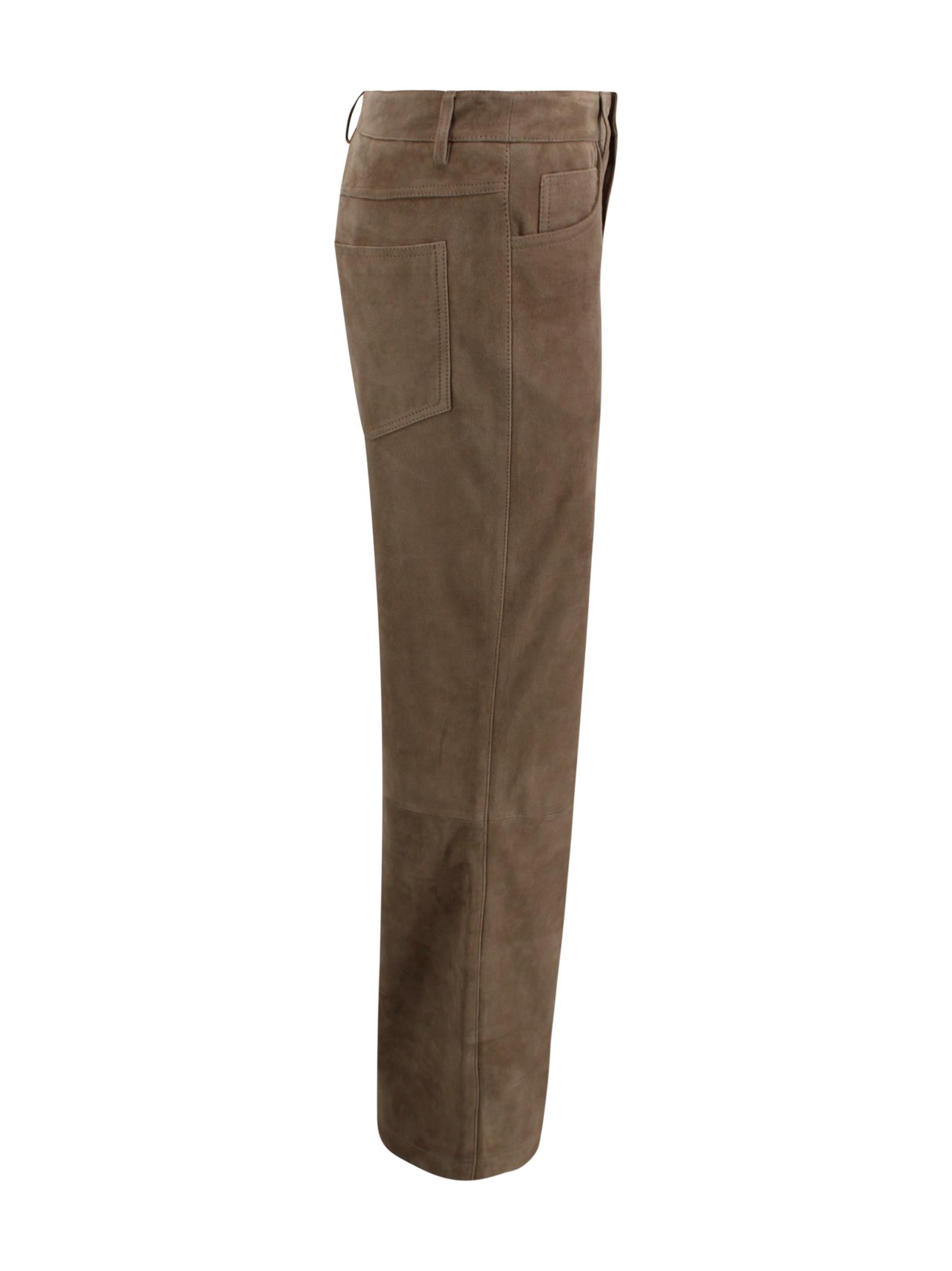 Pantaloni dritti in pelle scamosciata Rotate 1154241683 1683 