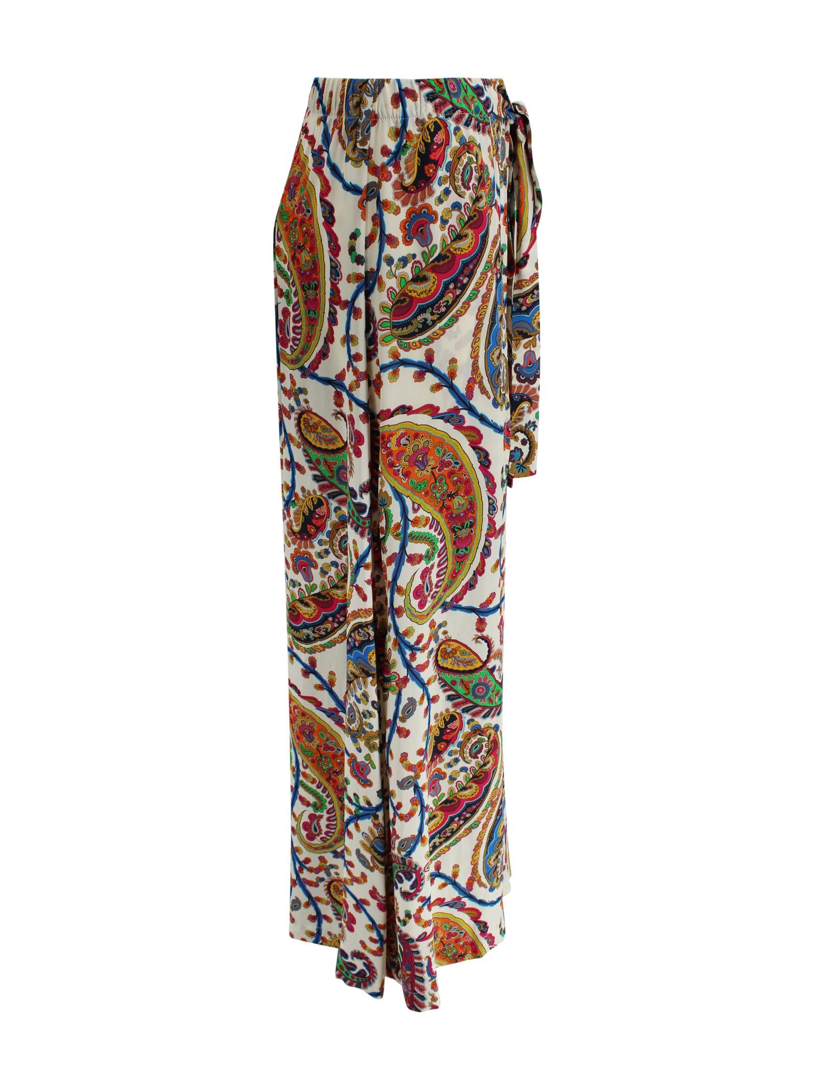 Pantaloni palazzo con stampa paisley Etro Milano WRPA0013 AKF33X0801 