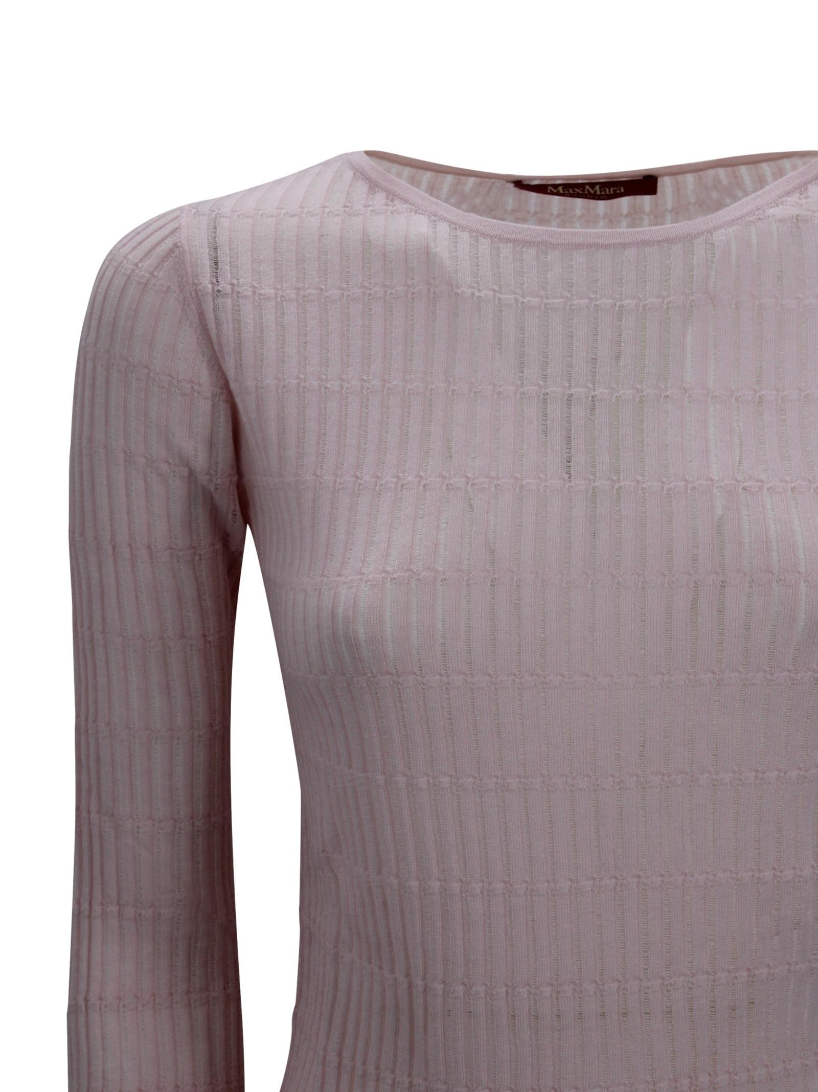 Maglia slim fit in lana e seta con dettagli a costine Max Mara Studio 2616361061600 002 