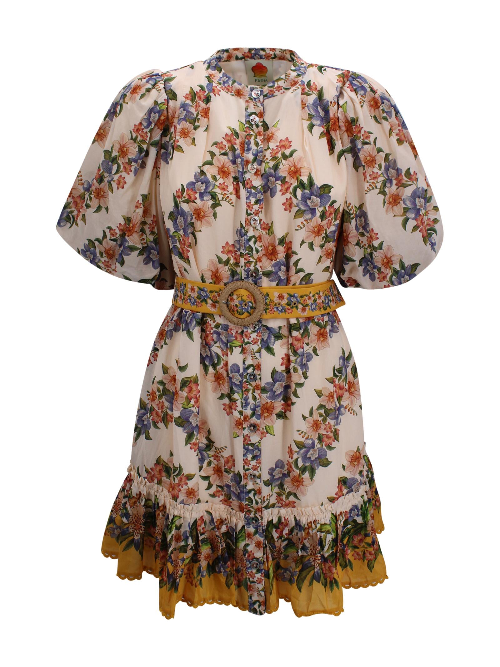 Abito Floreale Multicolore con Cintura Farm Rio 353546 26056 