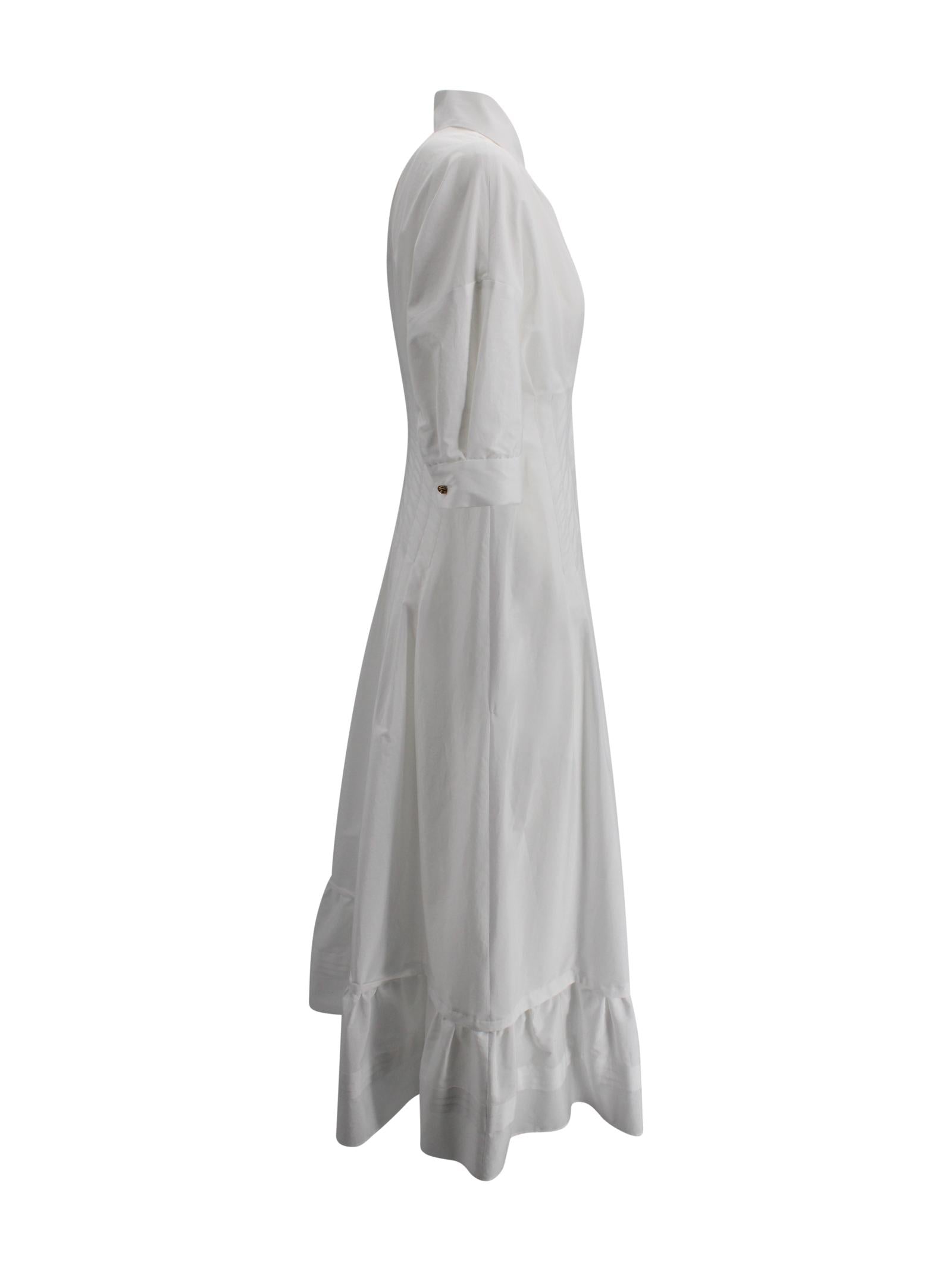 Abito Lungo Fit and Flare in Popeline di Cotone Max Mara Studio 2616221032600 001 
