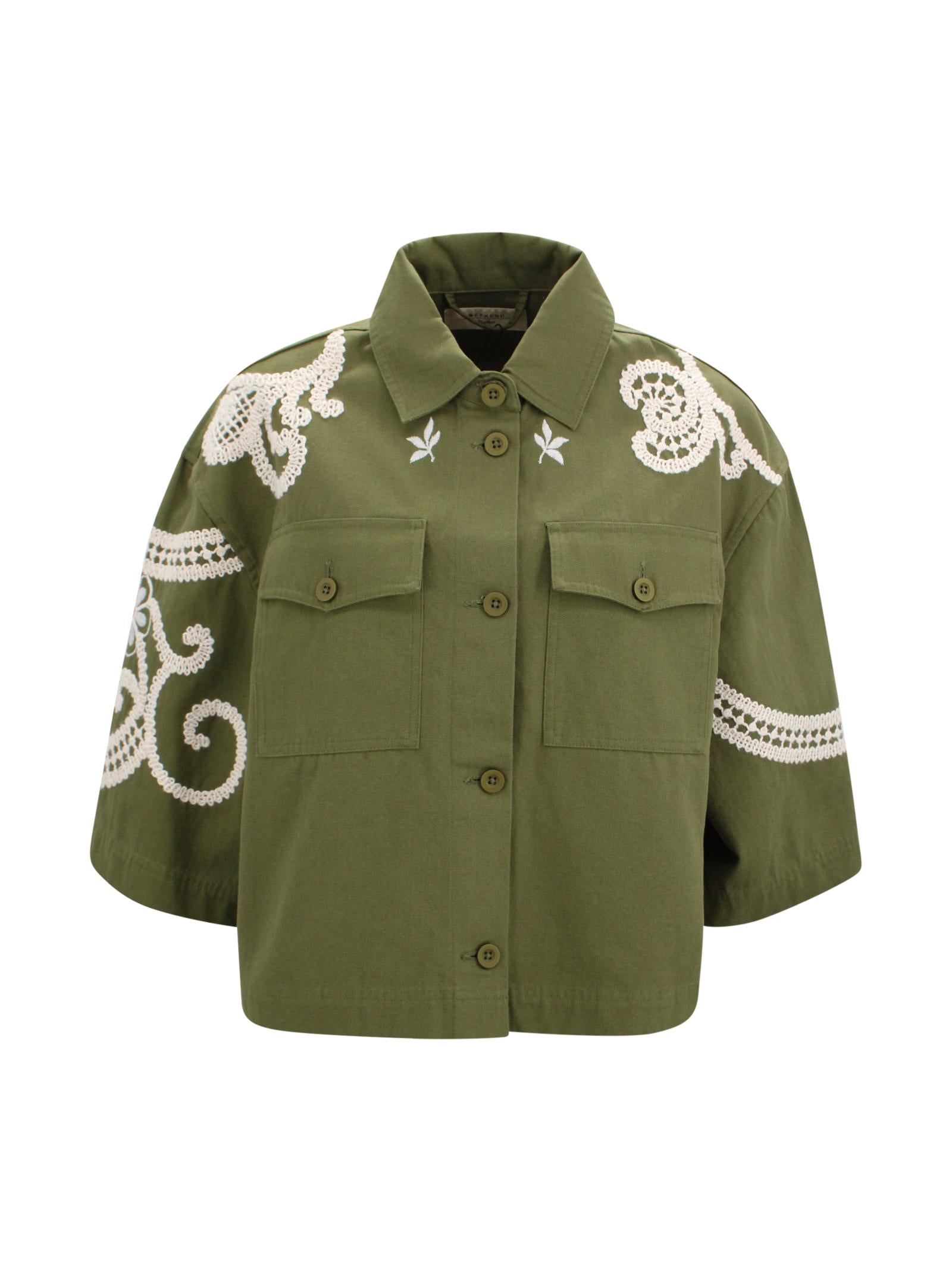 Giacca camicia in cotone con ricami Max Mara Weekend 2615041012600 001 