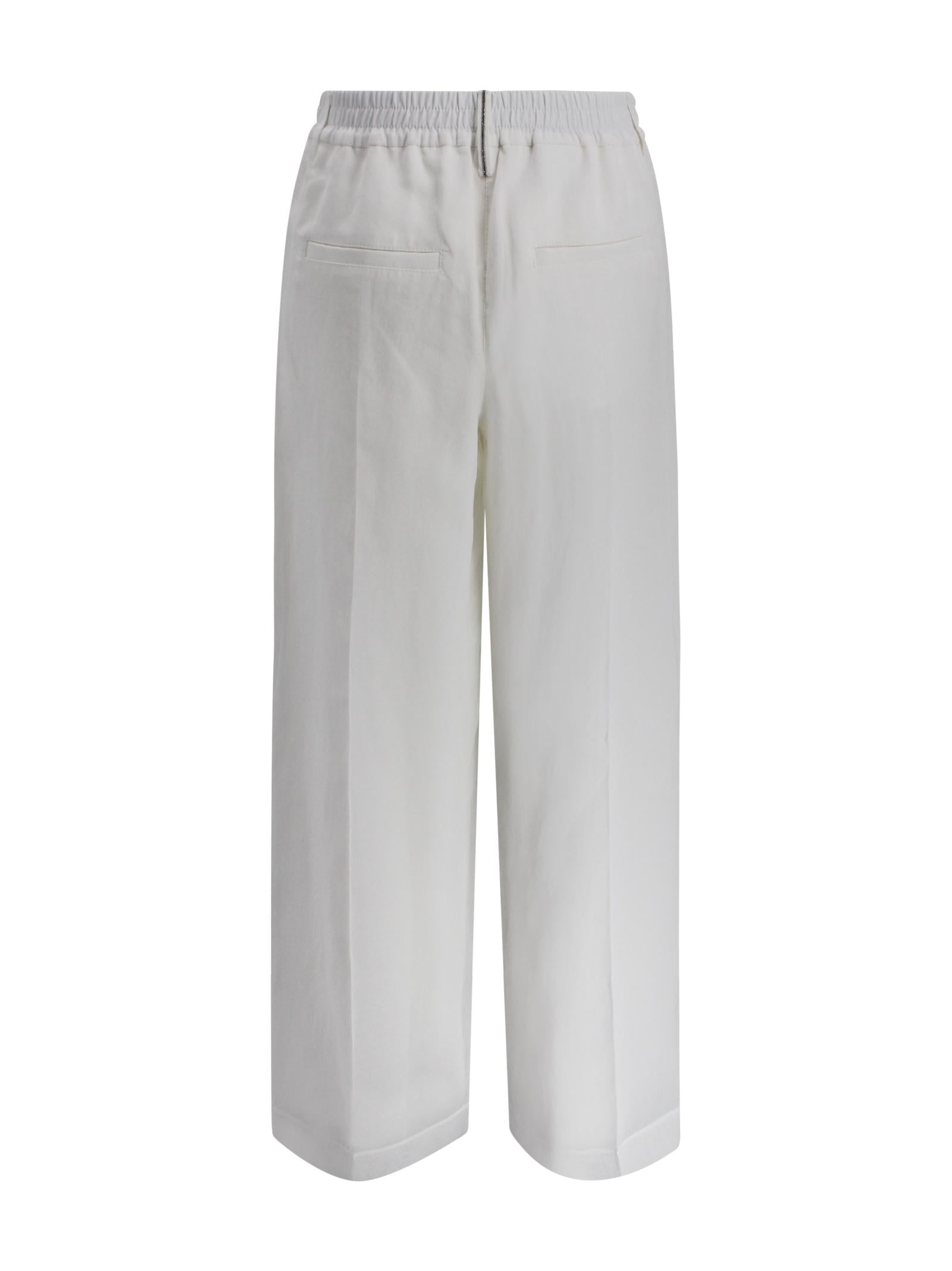 Pantaloni wide leg con dettaglio monile Brunello Cucinelli M0F91P9174 C100 