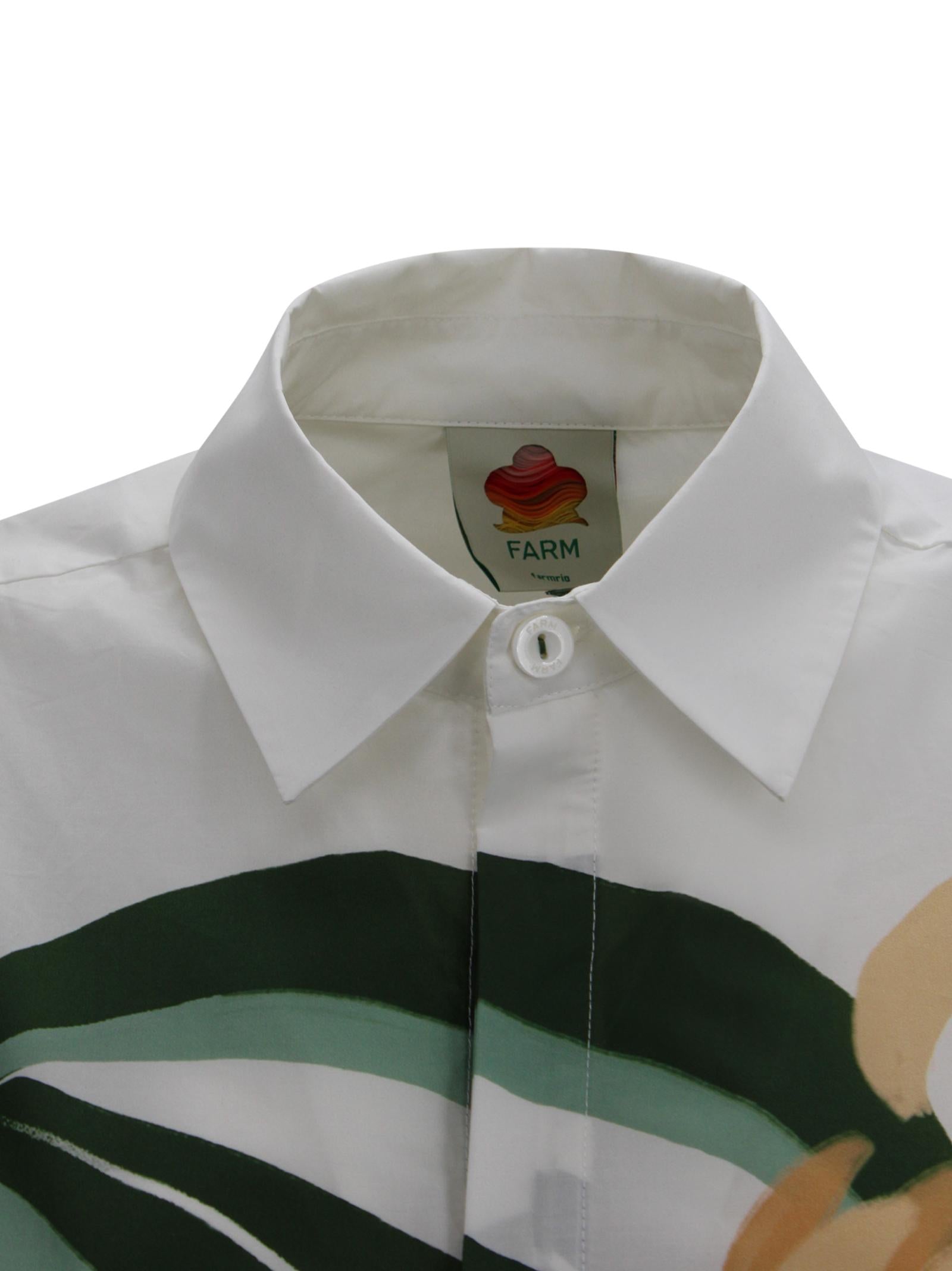 Camicia Bianca con Stampa Floreale Farm Rio 359182 L0036 