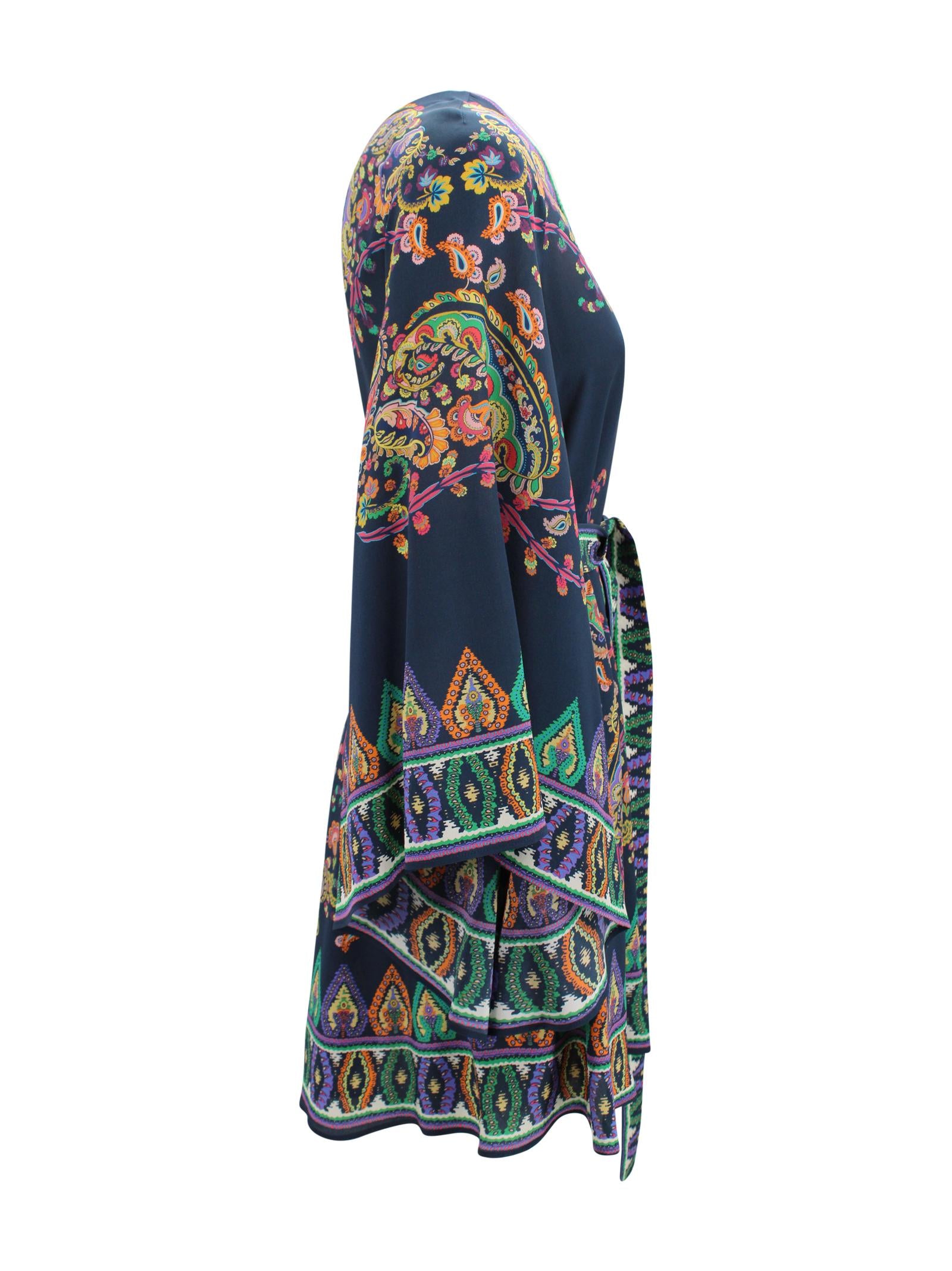 Abito con Stampa Paisley e Scollo a V Etro Milano WRHA0523 AKG15X0883 
