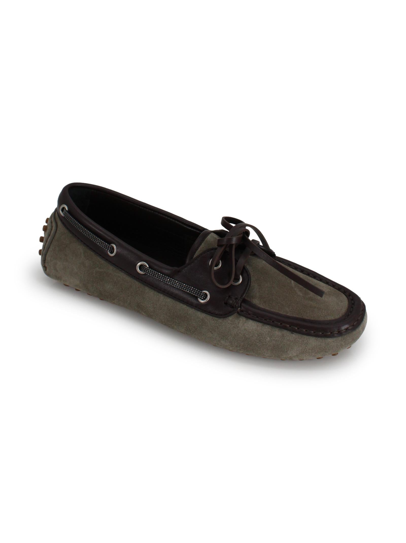Mocassini in Pelle con Lacci Brunello Cucinelli MZSFG3200 C8850 