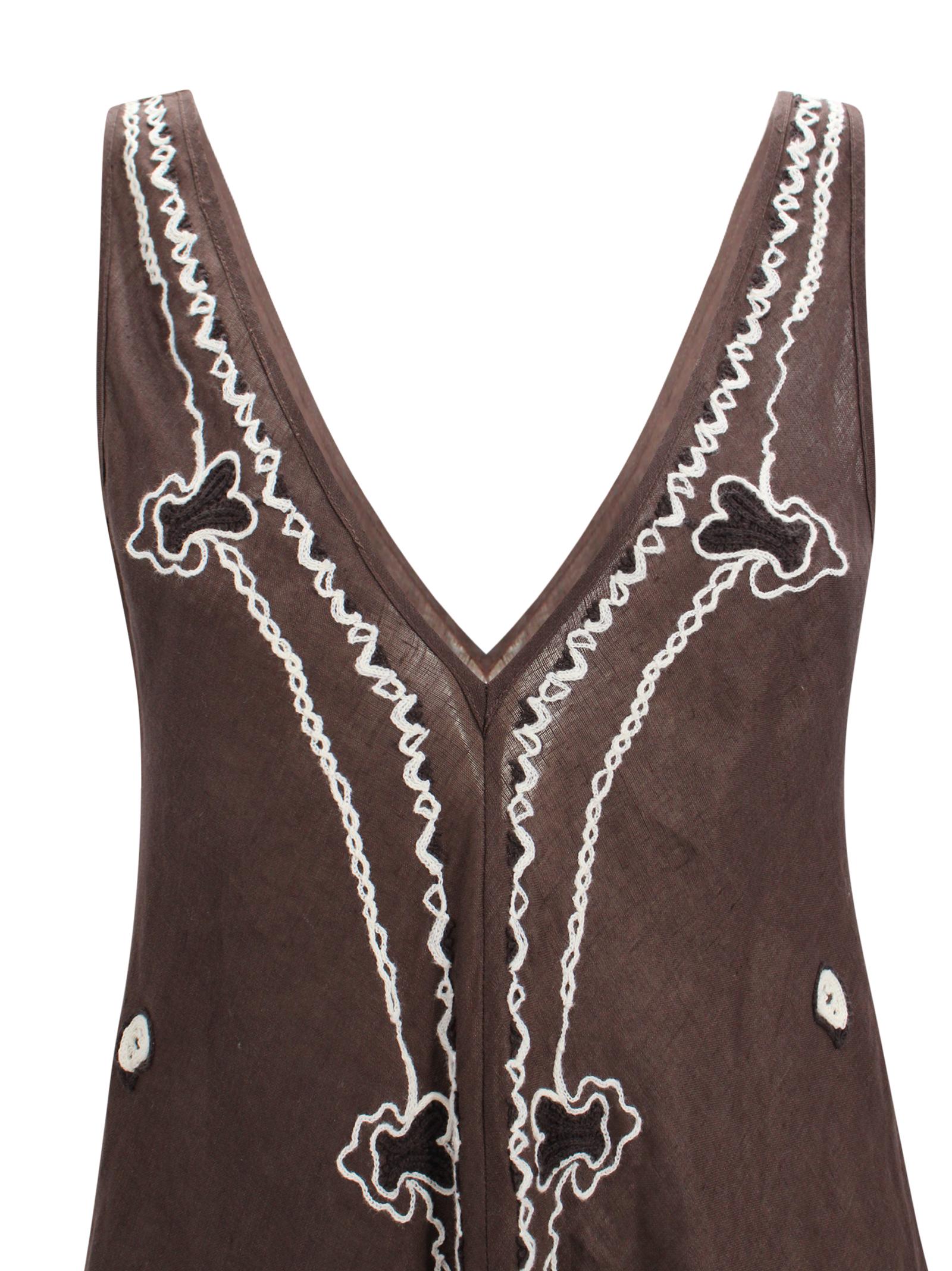 Abito midi in lino con ricami P.A.R.O.S.H. D722502R 086 