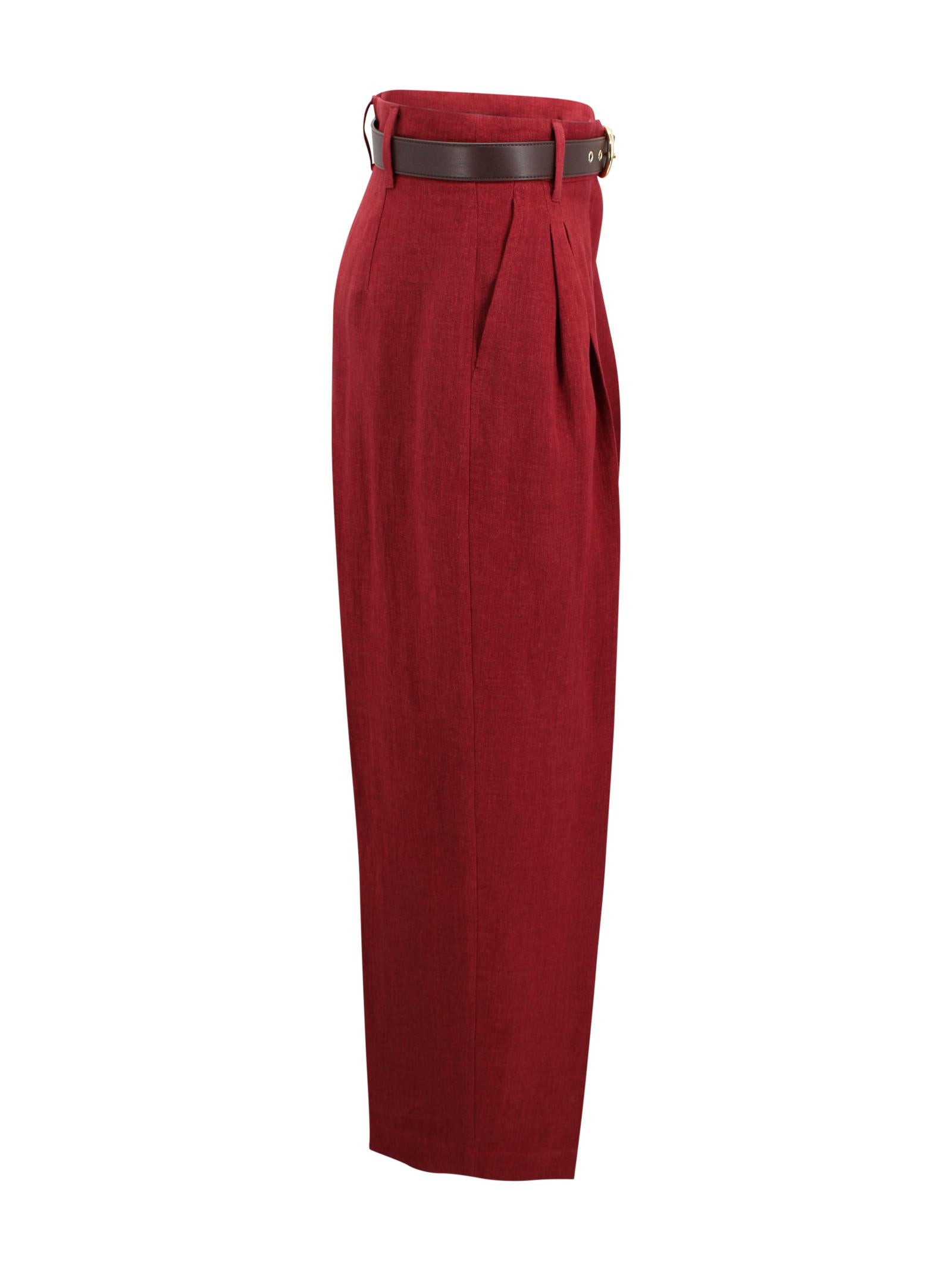 Pantalone in lino délavé Max Mara Studio 2616131032600 035 