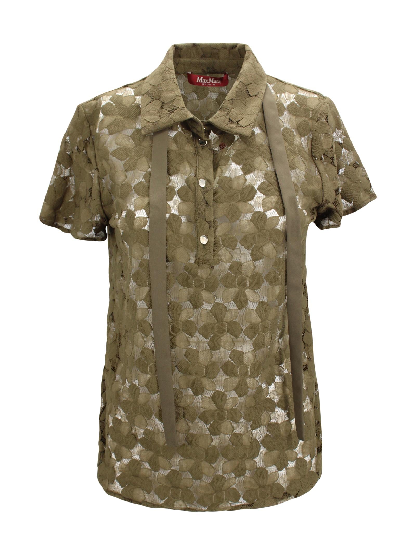 Maglia in pizzo con colletto e scollo a V Max Mara Studio 2616941011600 001 