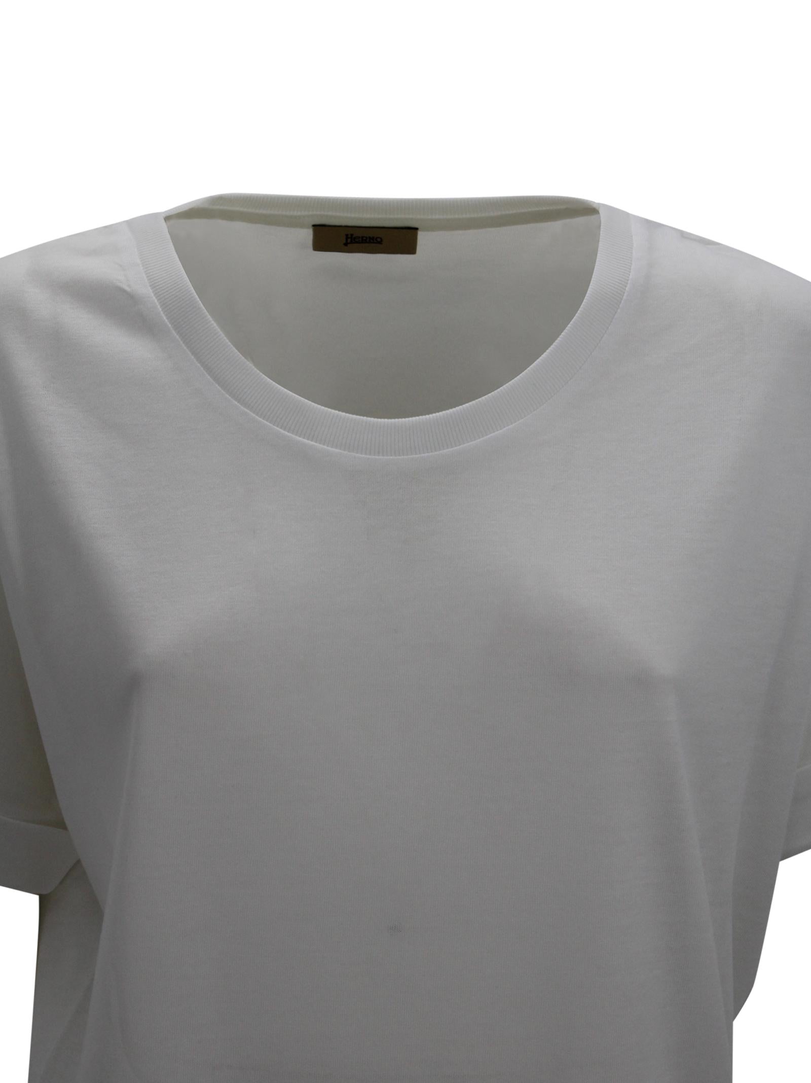 T-shirt bianca a maniche corte Herno JG000312D 520561000 
