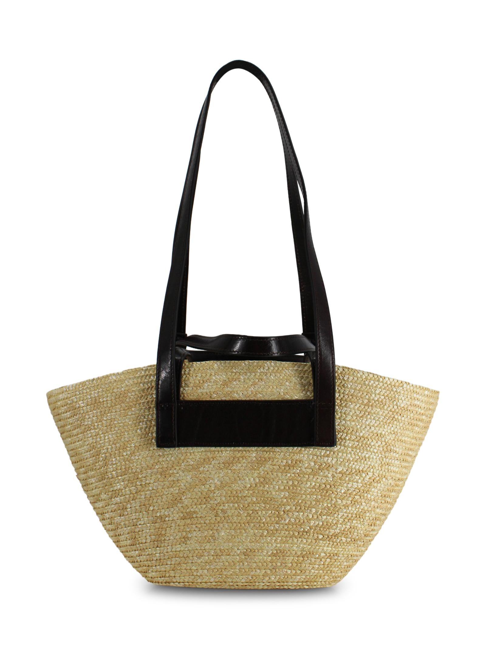 Borsa Media in Paglia Intrecciata con Dettagli in Pelle CATARZI P26CAT52 NATMOR 