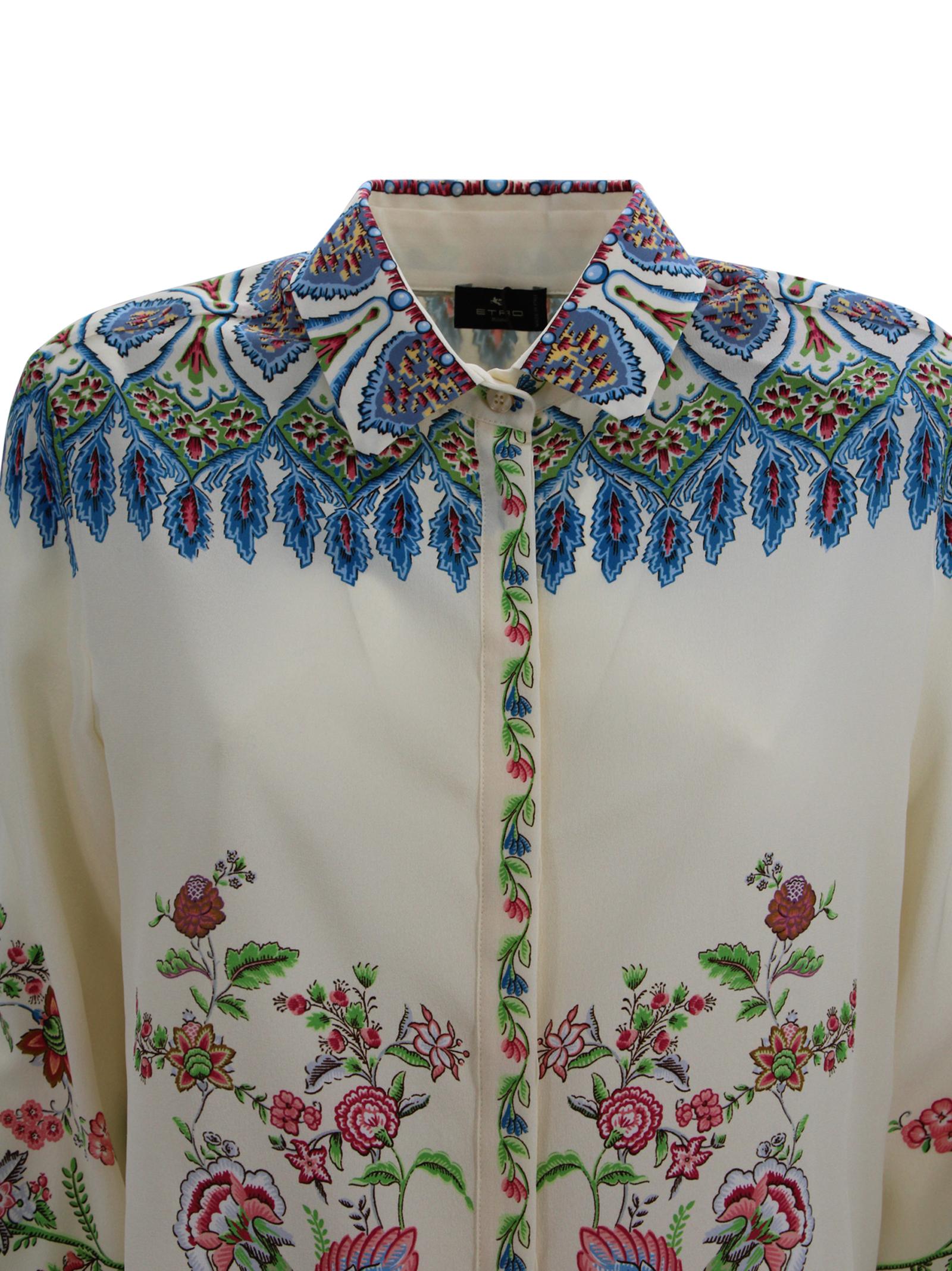 Camicia in Seta con Stampa Floreale Etro Milano WRIA0103 AKG73X0802 