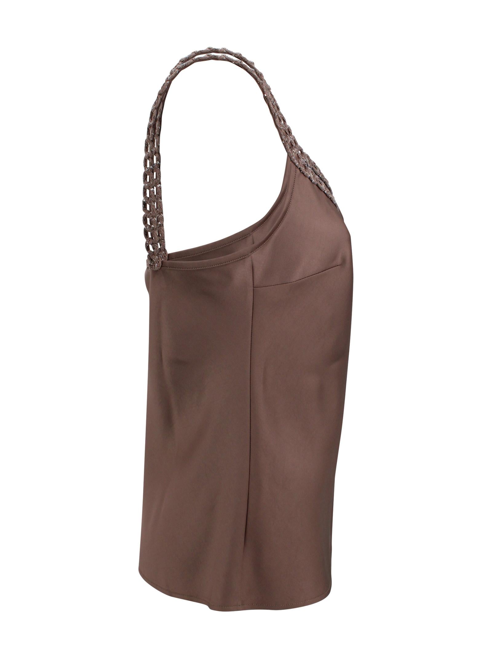 Top smanicato con spalline D. Exterior 62666 06 