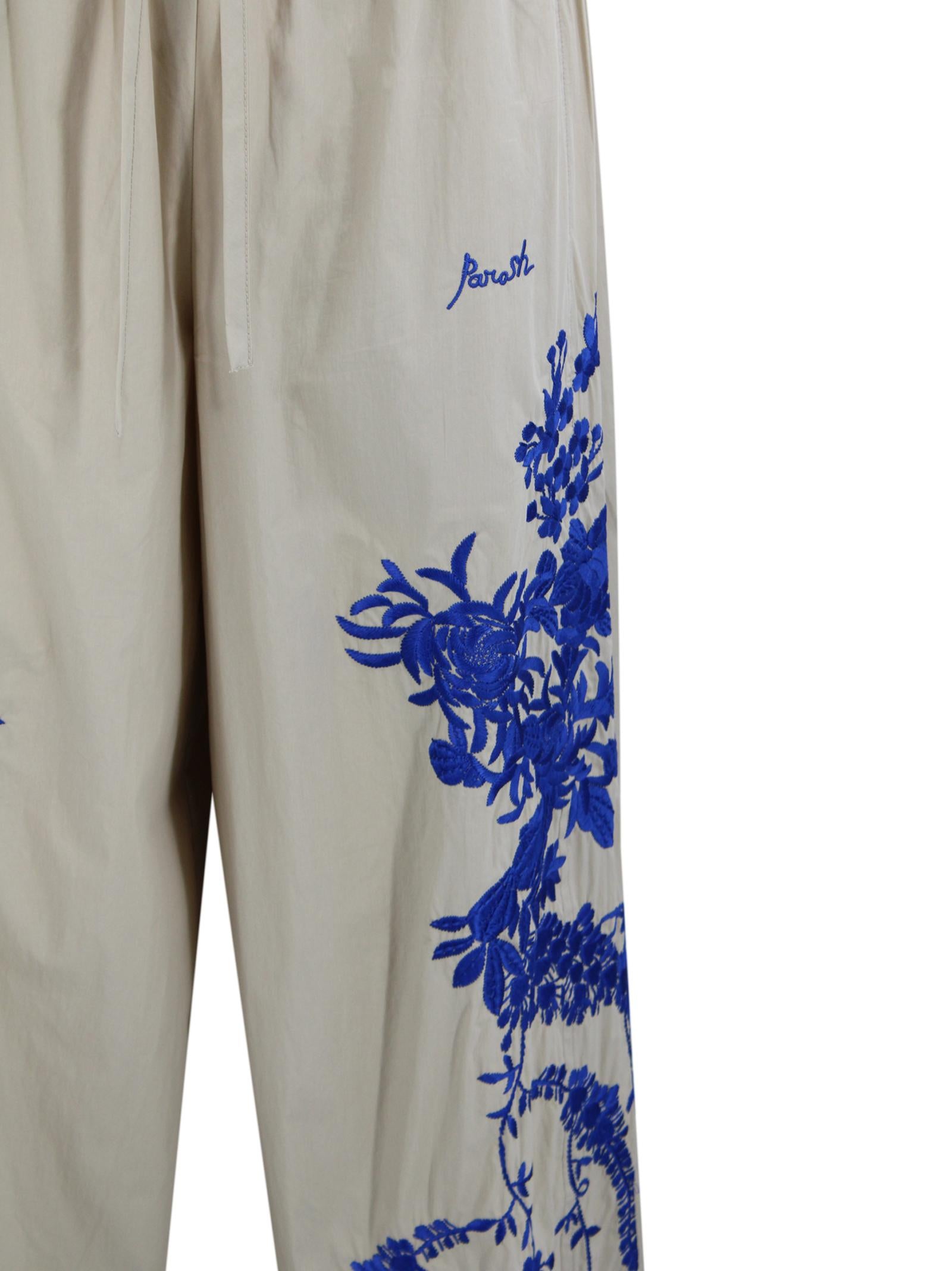 Pantalone leggero a gamba ampia con ricamo P.A.R.O.S.H. D230767R 004 