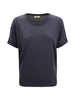 T-shirt con dettagli a righe