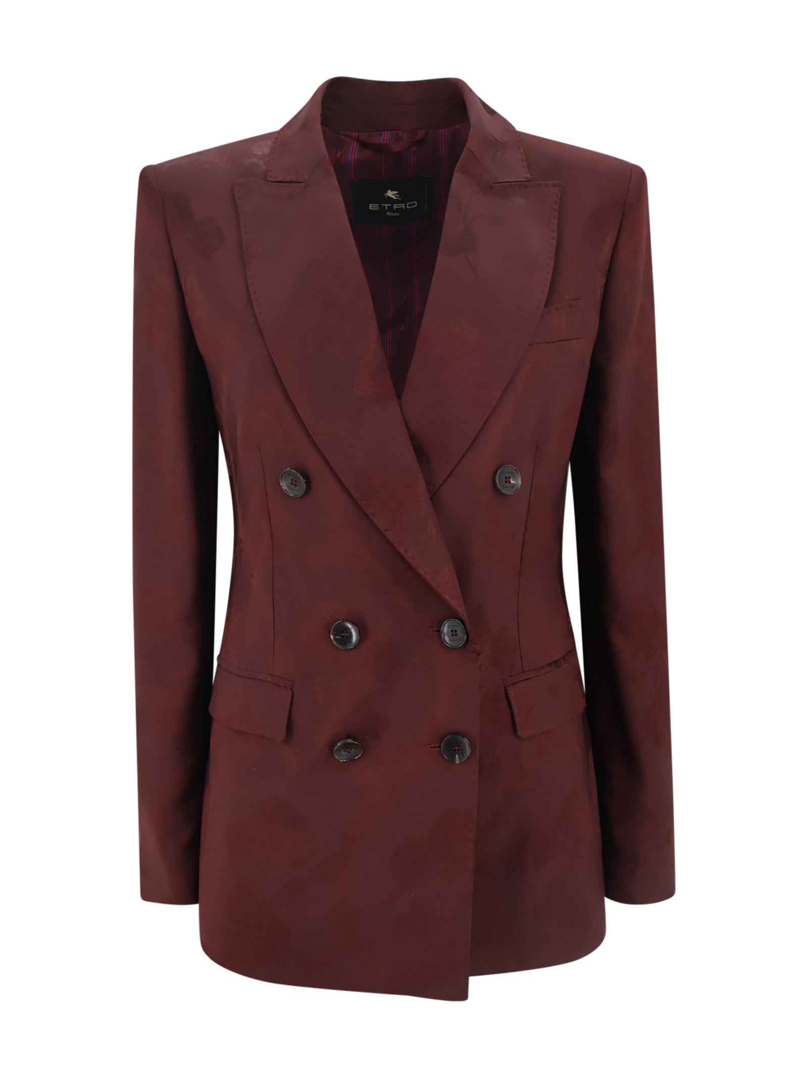 Giacca doppiopetto motivo jacquard floreale Etro Milano WRCA0010 99TJB41M5039 