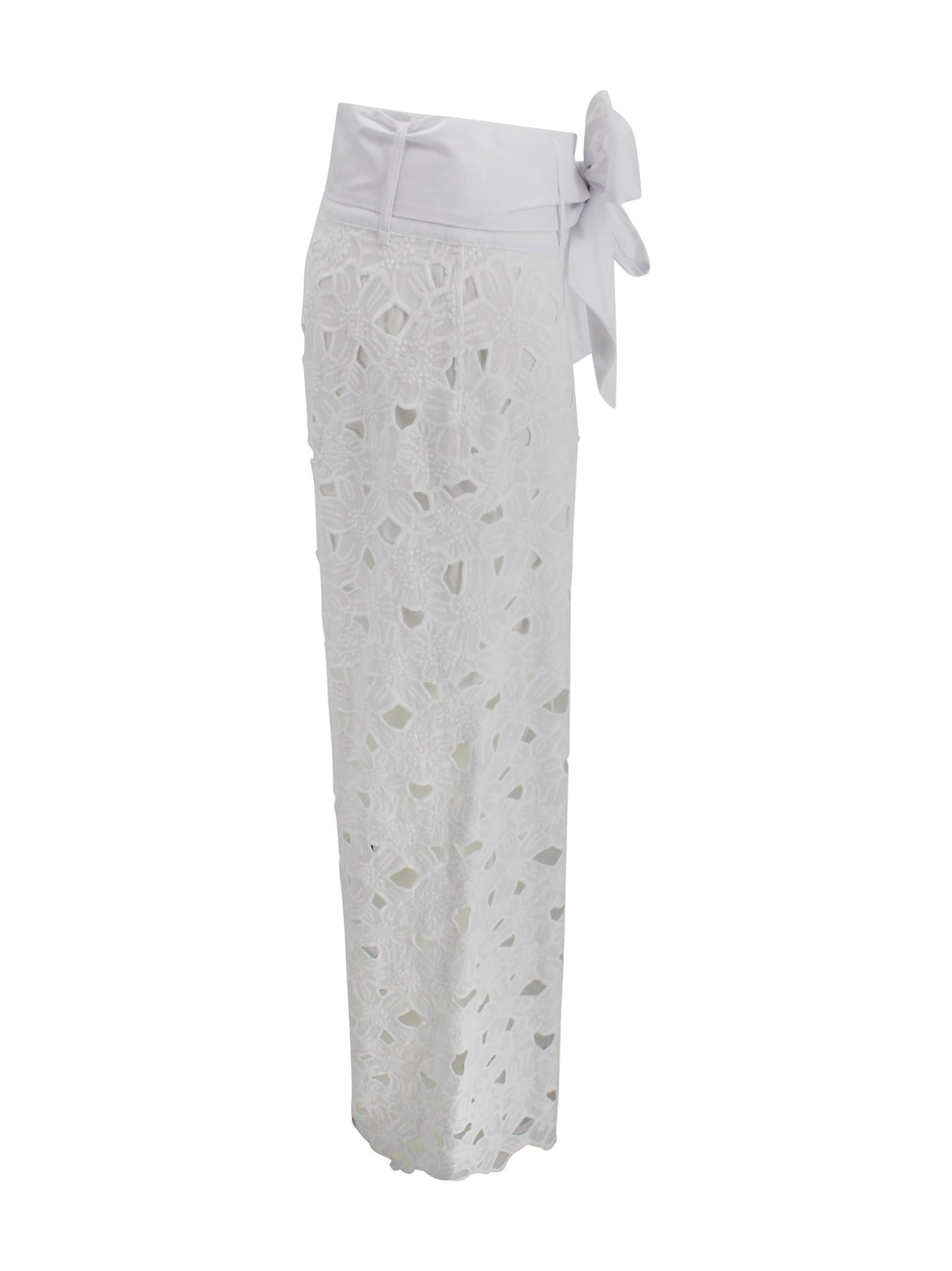 Pantaloni in cotone sangallo con cintura D. Exterior 62831 01 