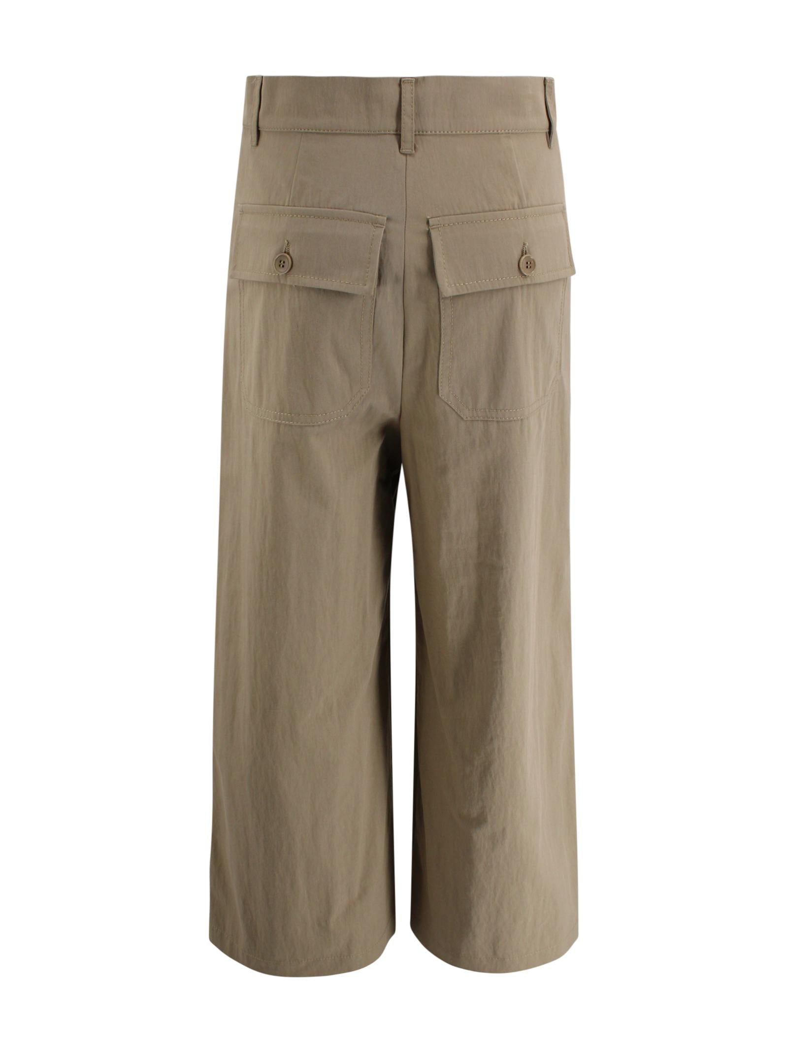 Pantalone wide leg con taglio cropped alla caviglia e piega stirata. Max Mara Weekend 2615131111600 002 