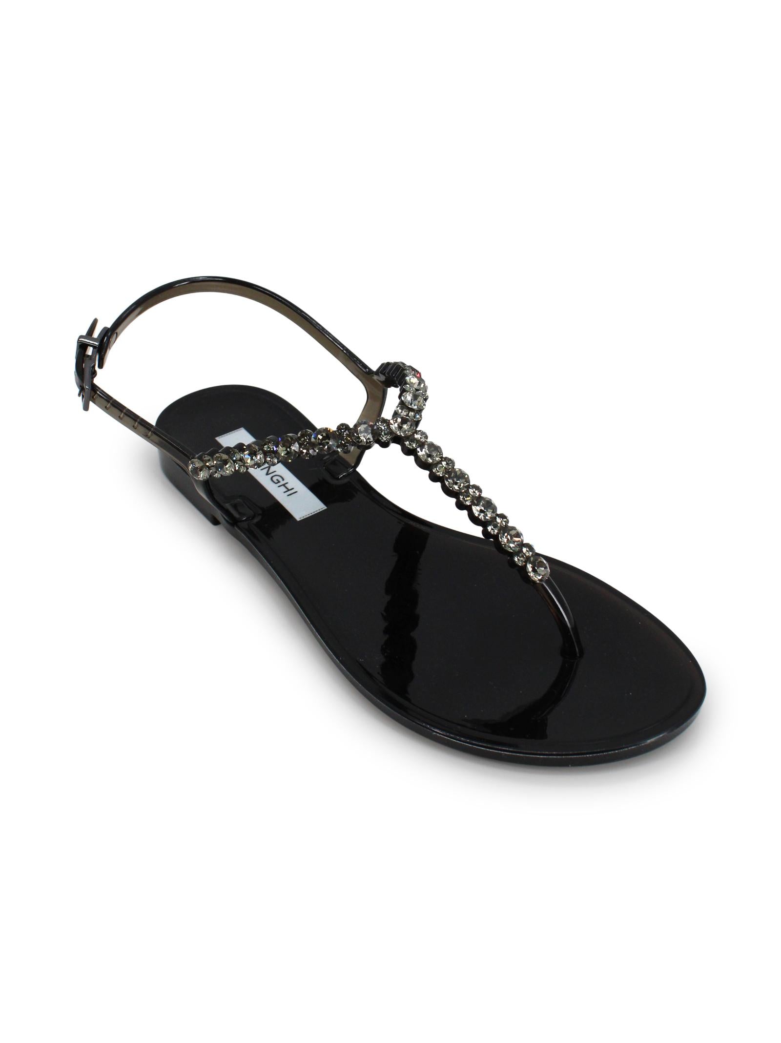 Sandali Jelly con Cristalli MENGHI ME1340PW BLACK GEL 