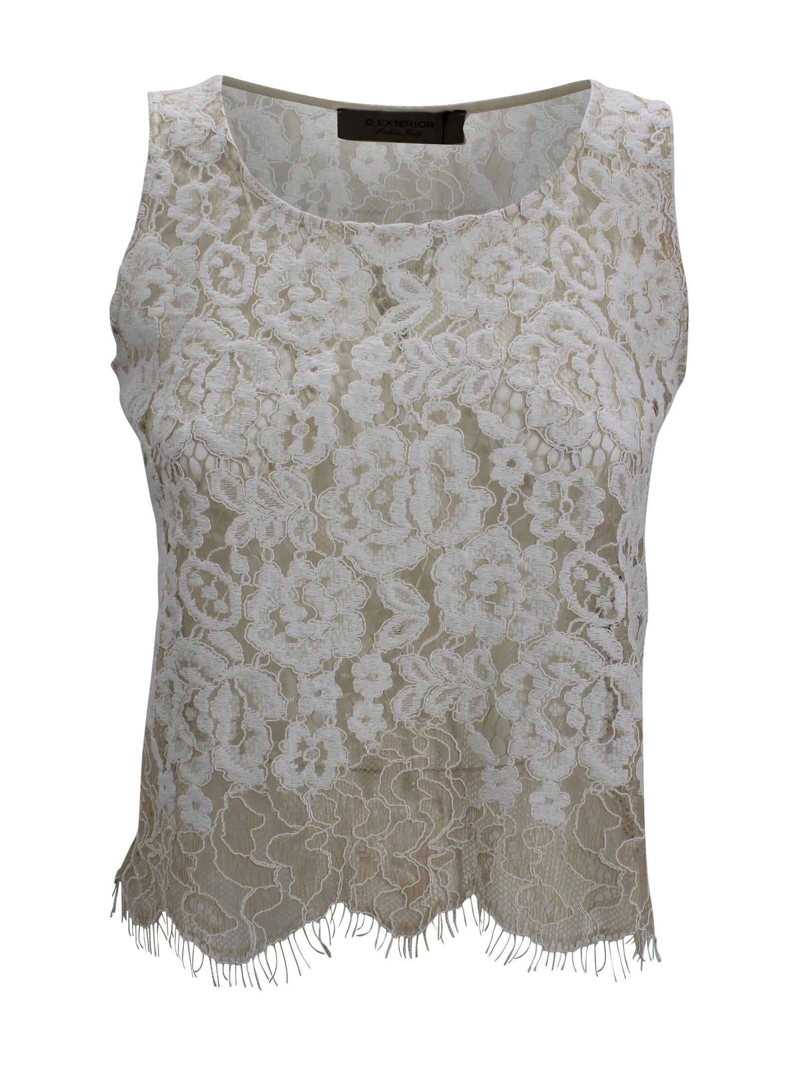 Top crop senza maniche con ricamo D. Exterior 62804 03 