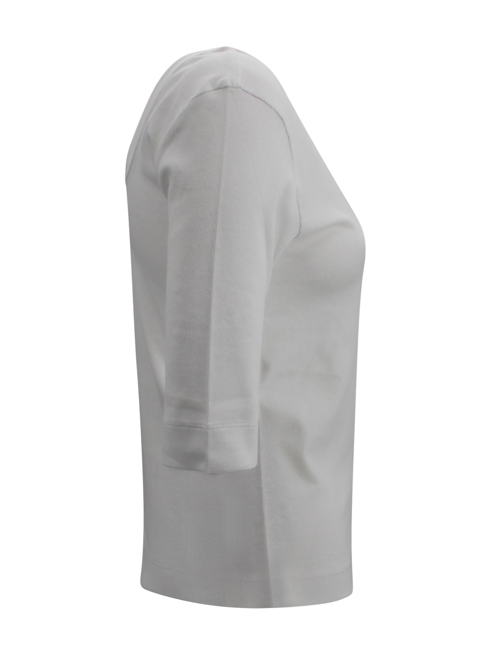 T-shirt con Scollo Ampio e Dettaglio Monile Brunello Cucinelli M0TC8FX220 C159 