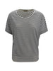 T-shirt a righe con maniche risvoltate