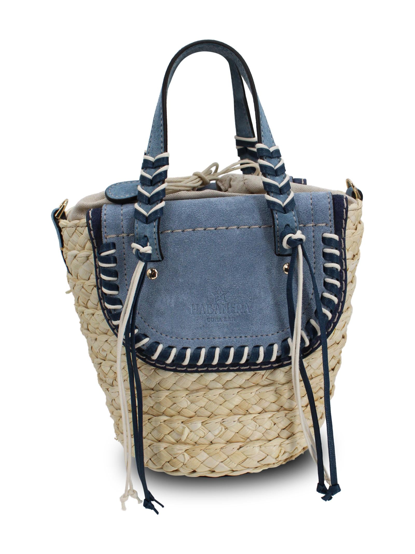 Borsa a secchiello con base intrecciata Cuba Lab HABANERA CUORERIALAVENDER SUEDE 