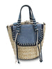 Borsa a secchiello con base intrecciata