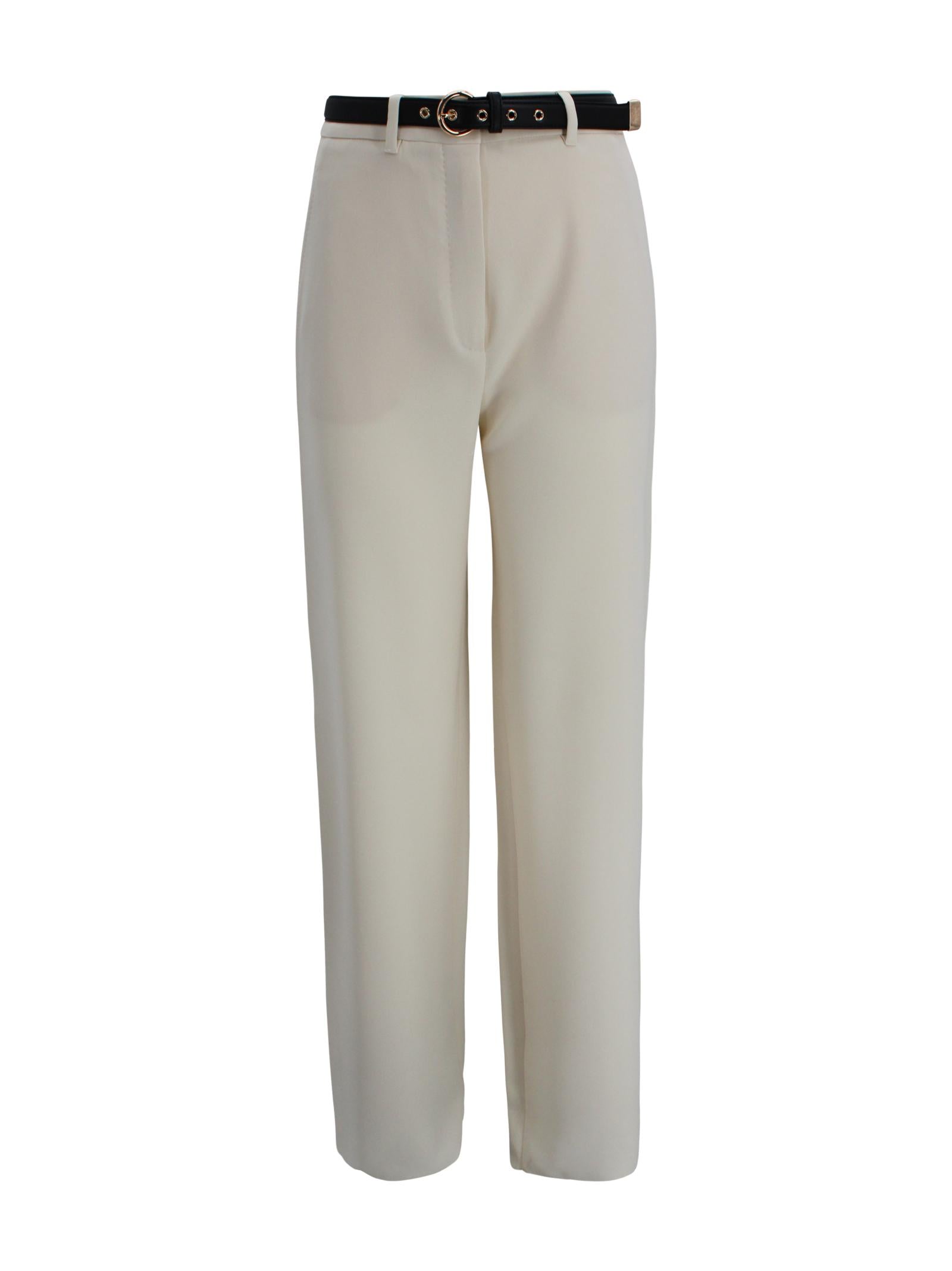 Pantalone wide leg in cady con cintura in nappa Max Mara Studio 2616131025600 060 