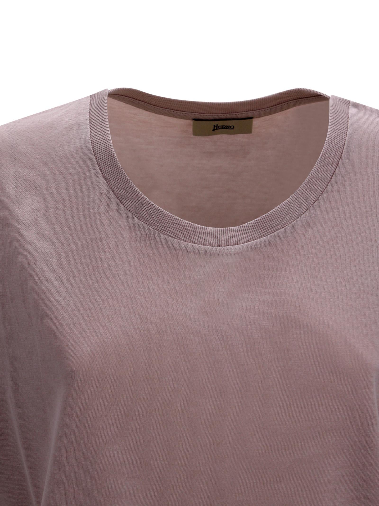 T-shirt rosa con dettagli a righe Herno JG000312D 520564035 