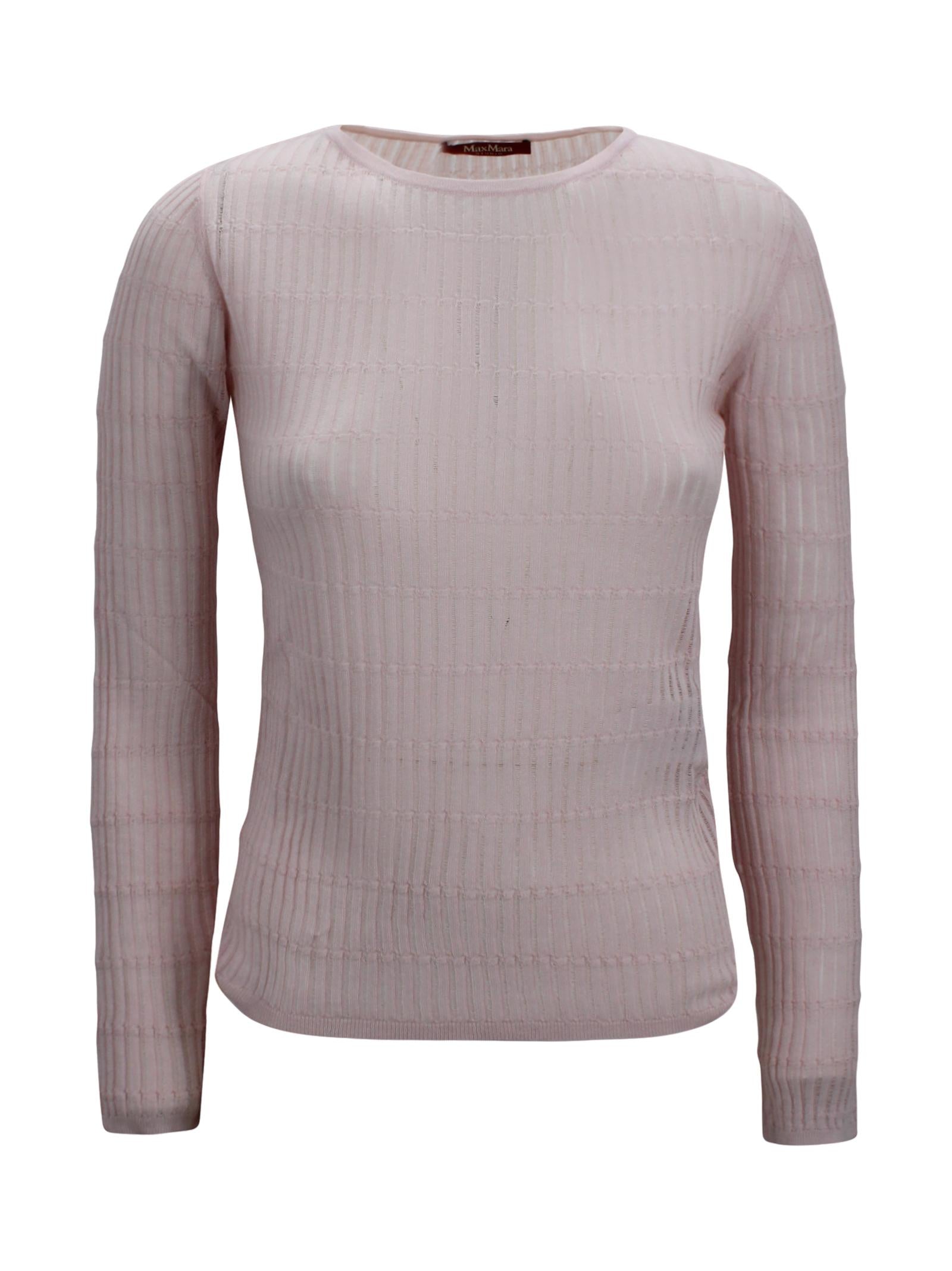 Maglia slim fit in lana e seta con dettagli a costine Max Mara Studio 2616361061600 002 