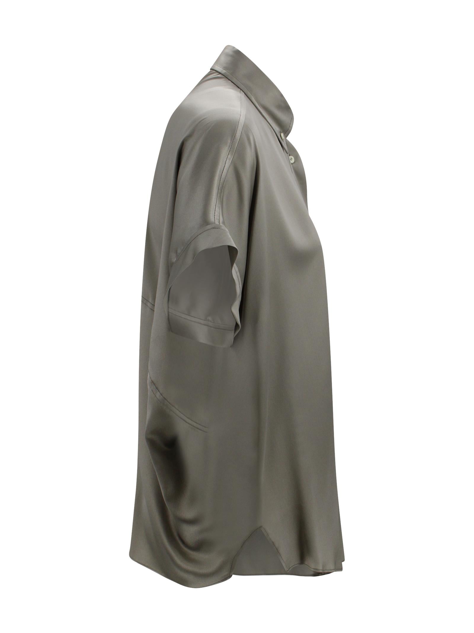 Camicia con bottoni in verde Brunello Cucinelli M0C59RA915 C9125 