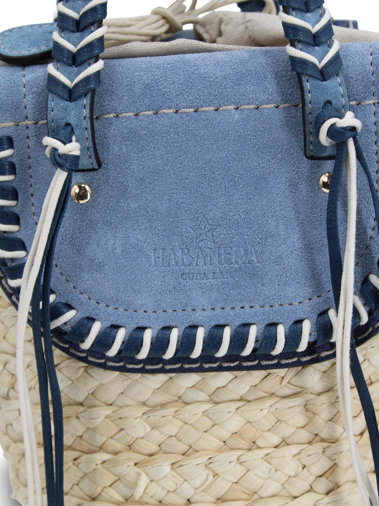 Borsa a secchiello con base intrecciata Cuba Lab HABANERA CUORERIALAVENDER SUEDE 