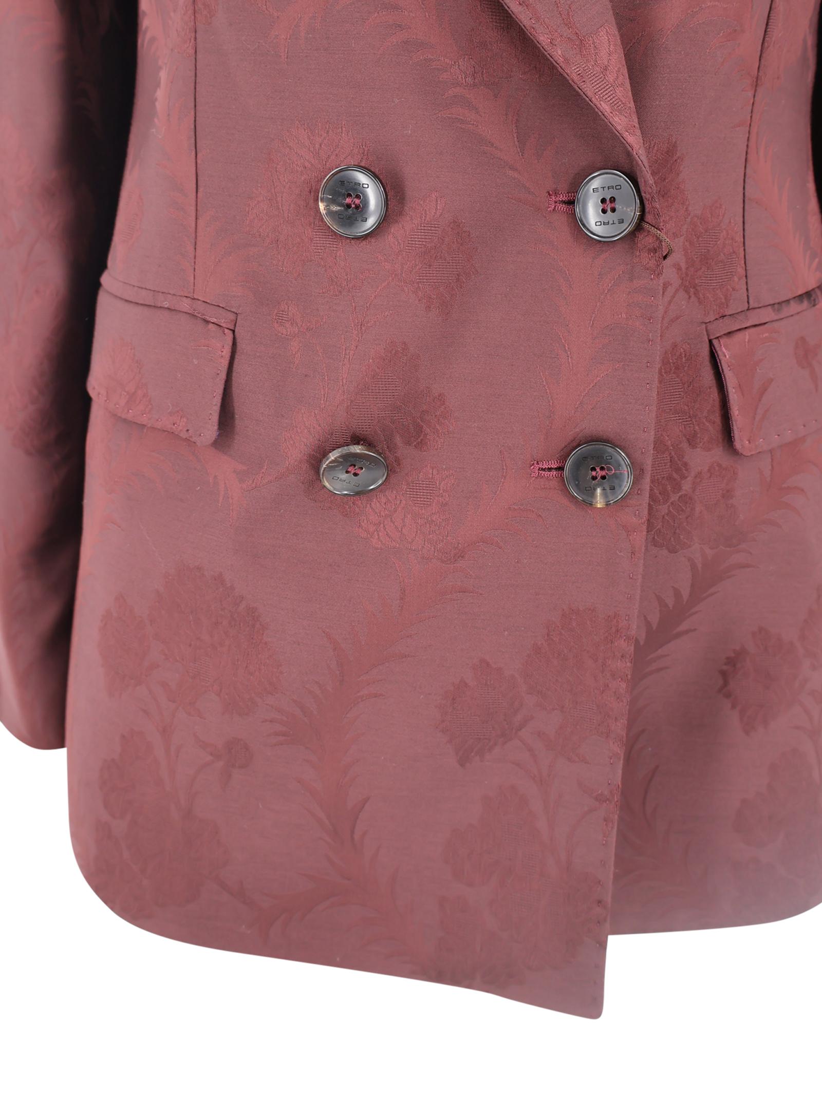 Giacca doppiopetto motivo jacquard floreale Etro Milano WRCA0010 99TJB41M5039 