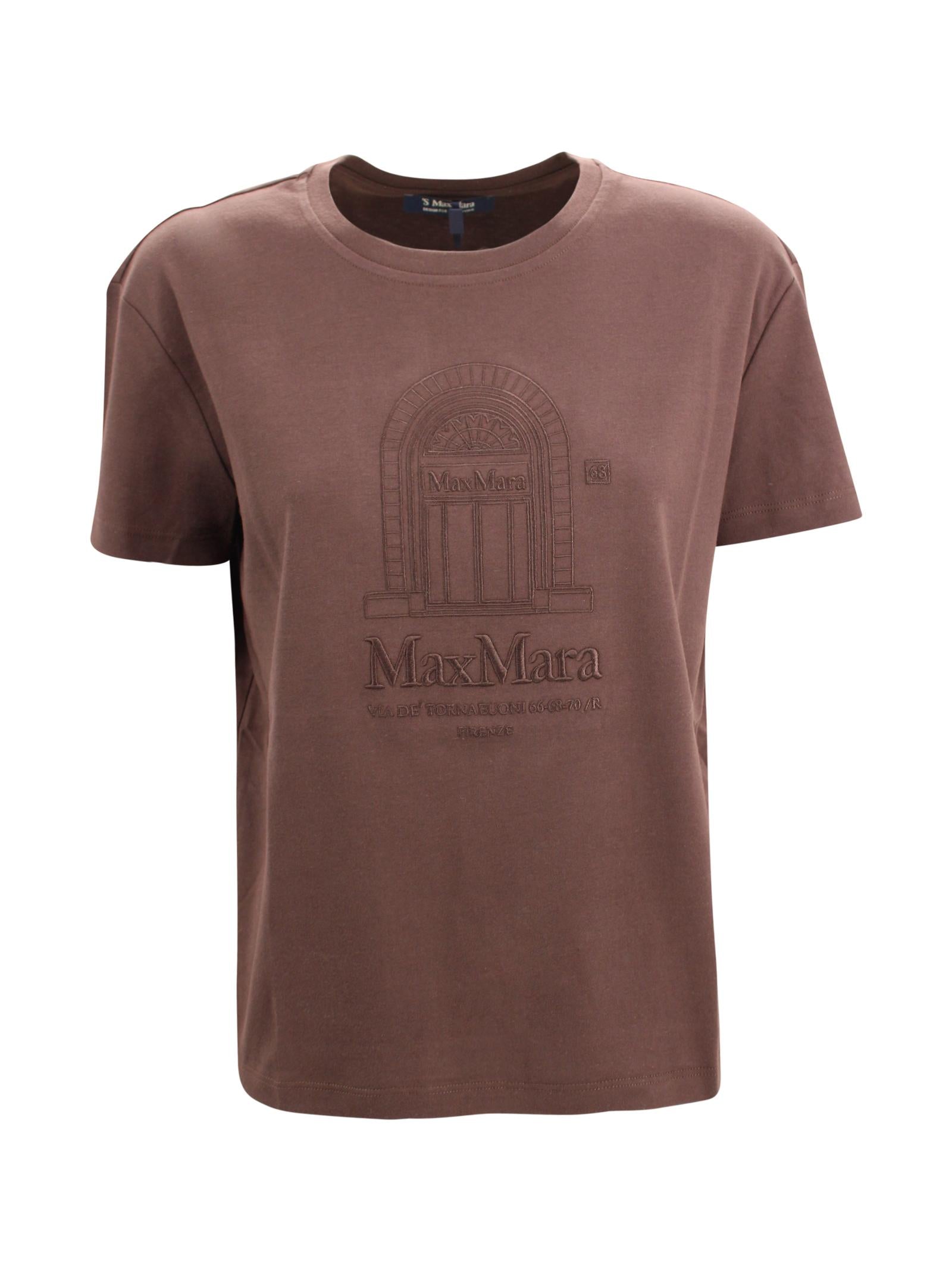 T-shirt basic in cotone con ricamo S MAXMARA 1 2619971021600 004 