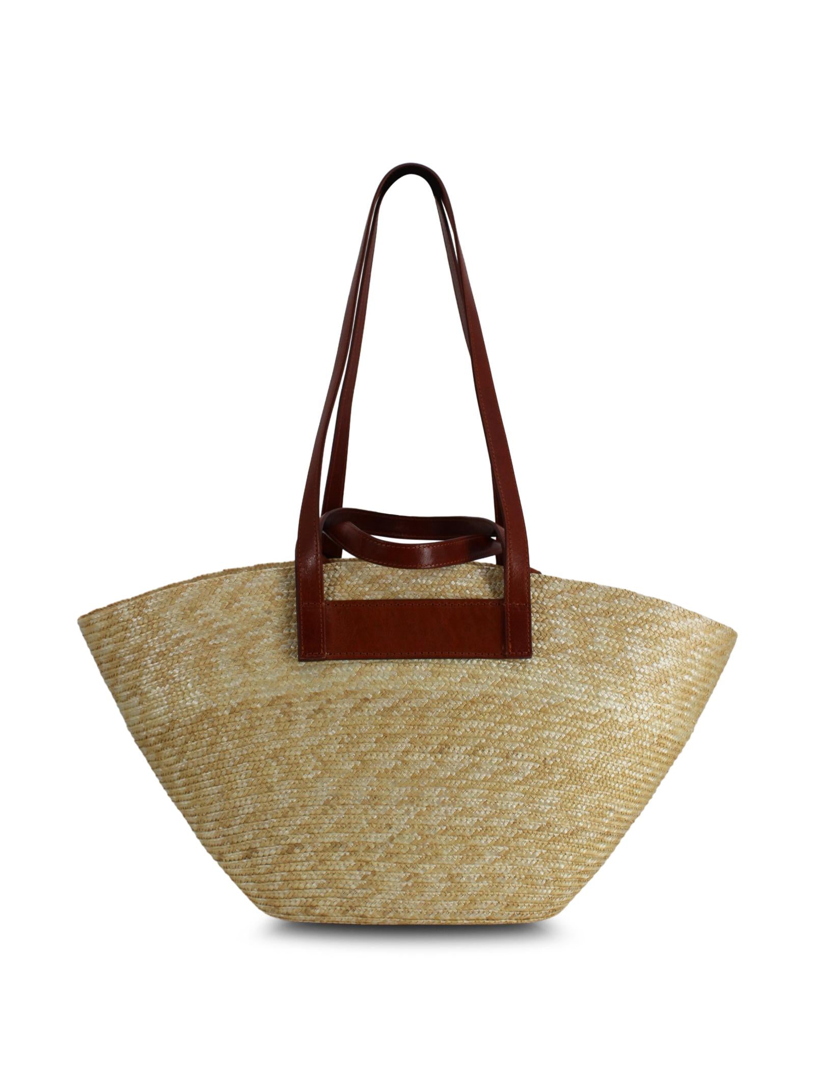 Borsa Tote in Rafia con Dettagli in Pelle CATARZI P26CAT51 NACUCU 