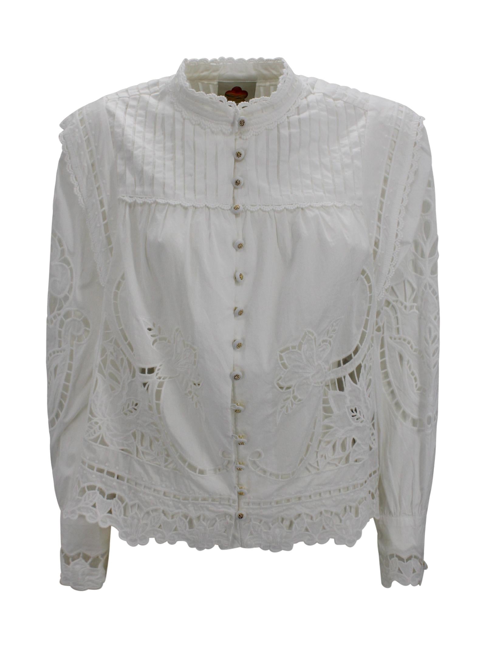 Top con ricamo floreale Farm Rio 351181 L0025 